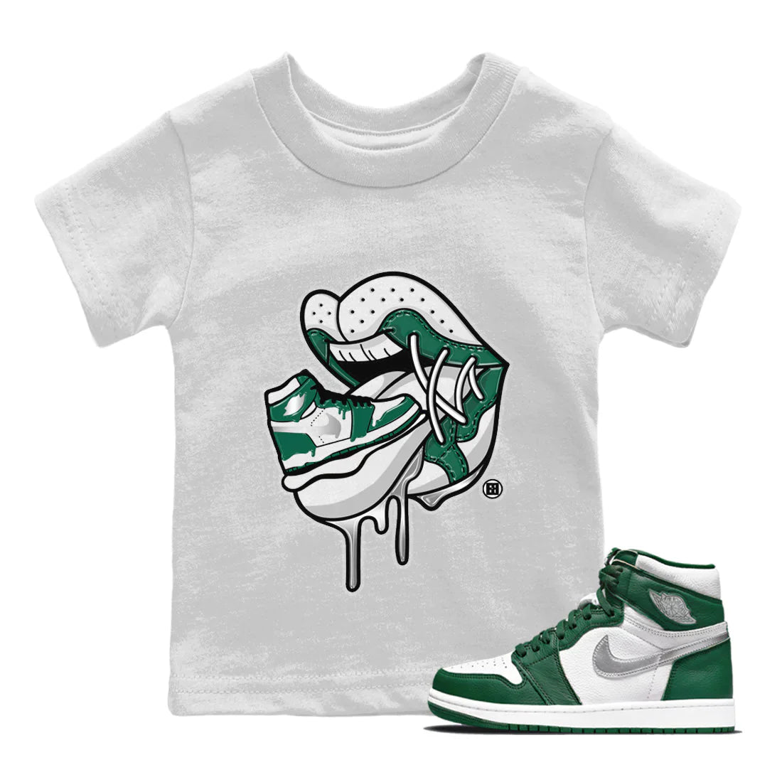 snkmatch Addiction 2 Kids Tops - Air Jordan 1 Gorge Green