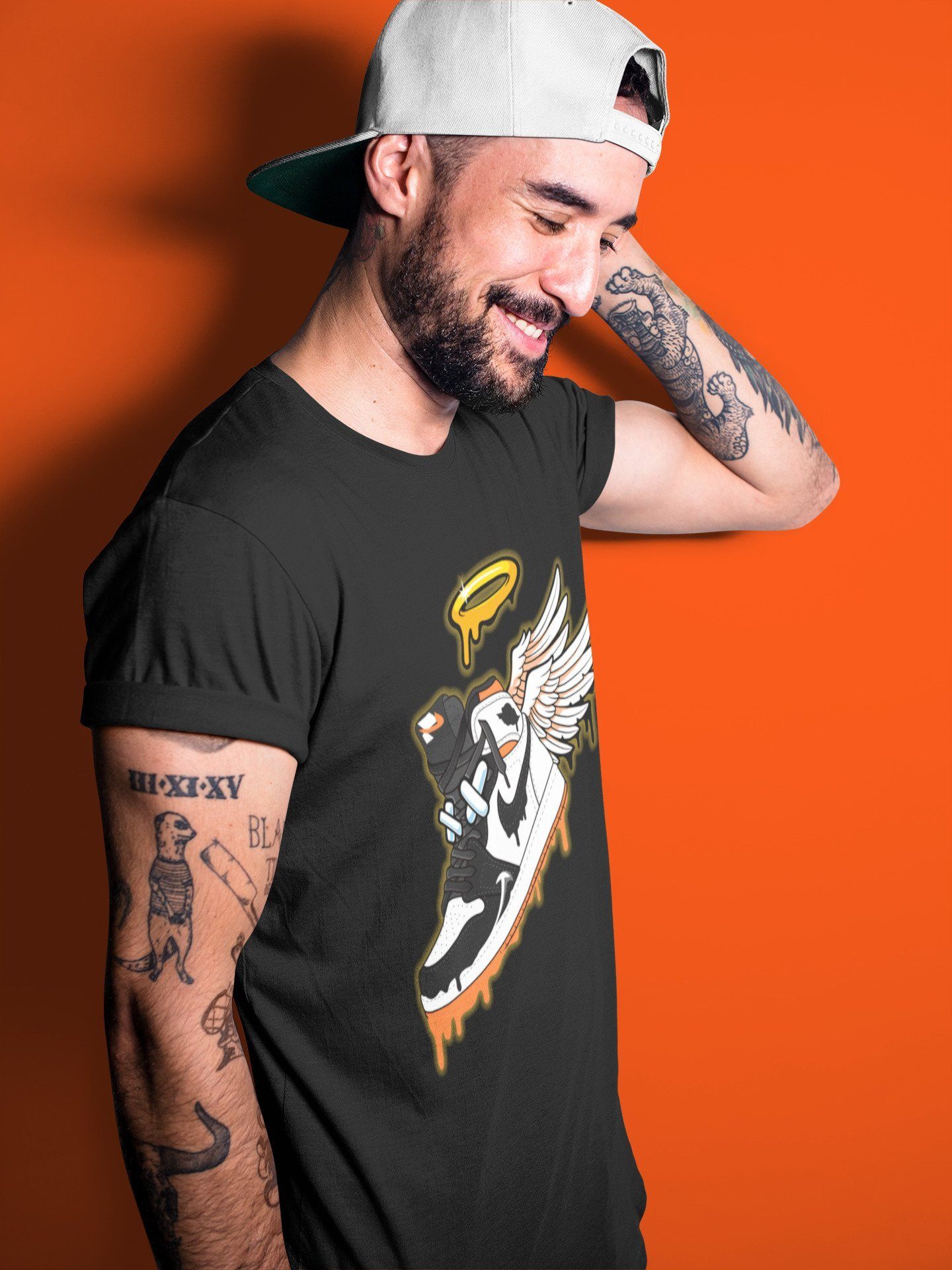 snkmatch Angel Unisex Tops - Air Jordan 1 Electro Orange