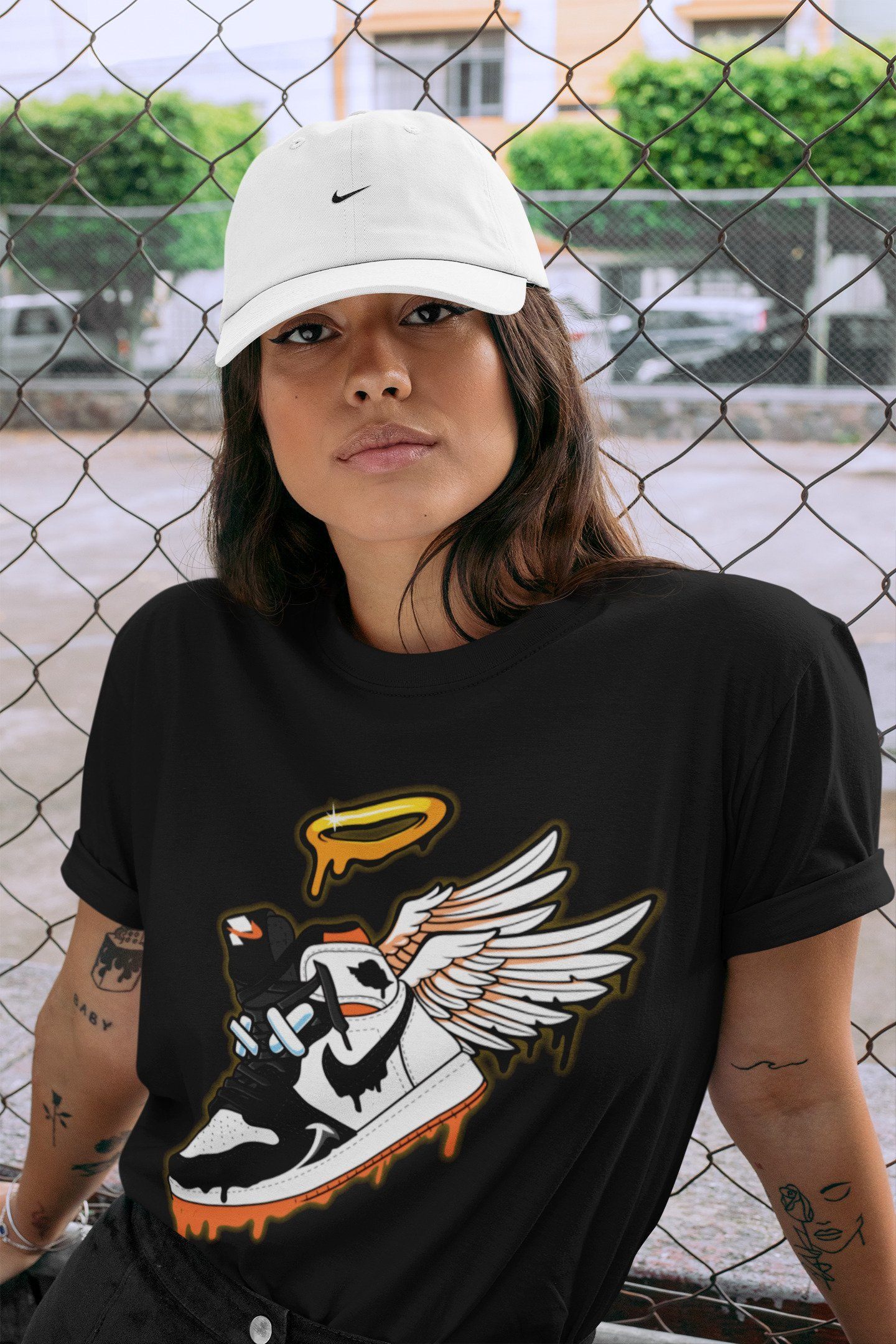 snkmatch Angel Unisex Tops - Air Jordan 1 Electro Orange