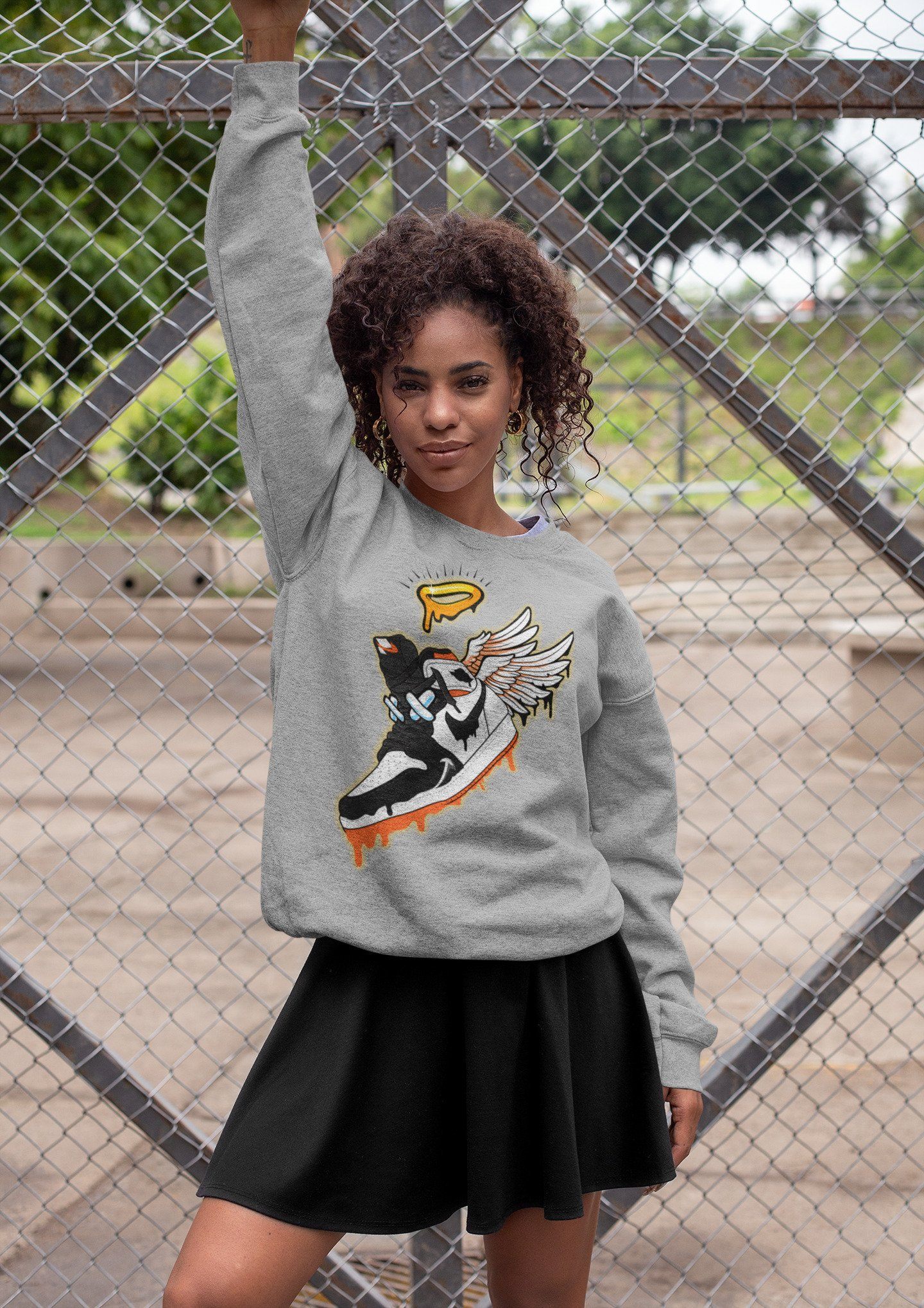 snkmatch Angel Unisex Tops - Air Jordan 1 Electro Orange
