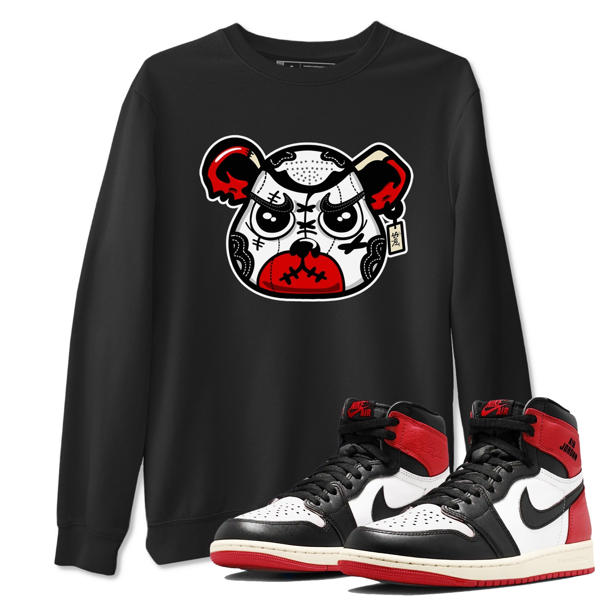 snkmatch Bear Face snkmatch Tees - Air Jordan 1 Black Toe Reimagined