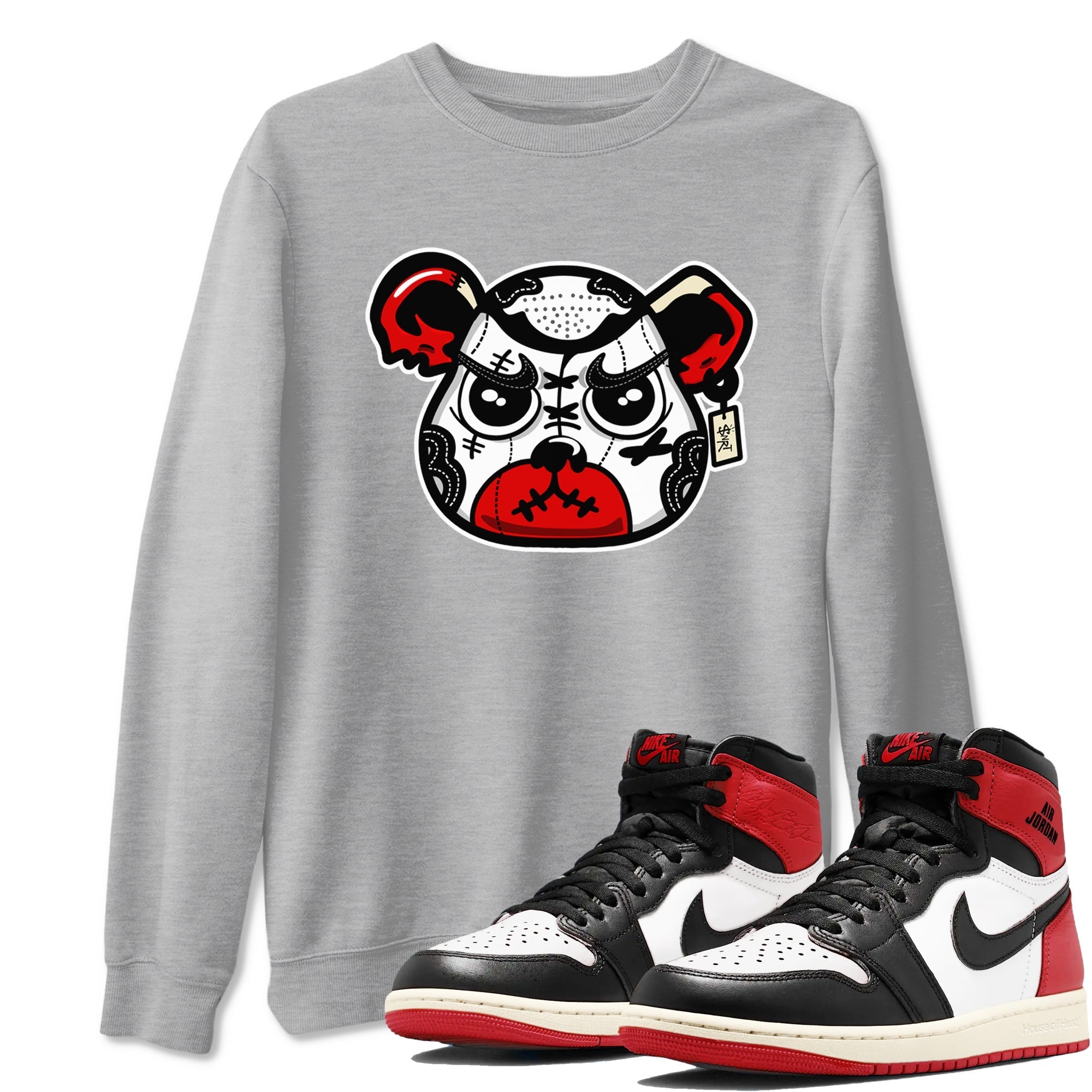 snkmatch Bear Face snkmatch Tees - Air Jordan 1 Black Toe Reimagined