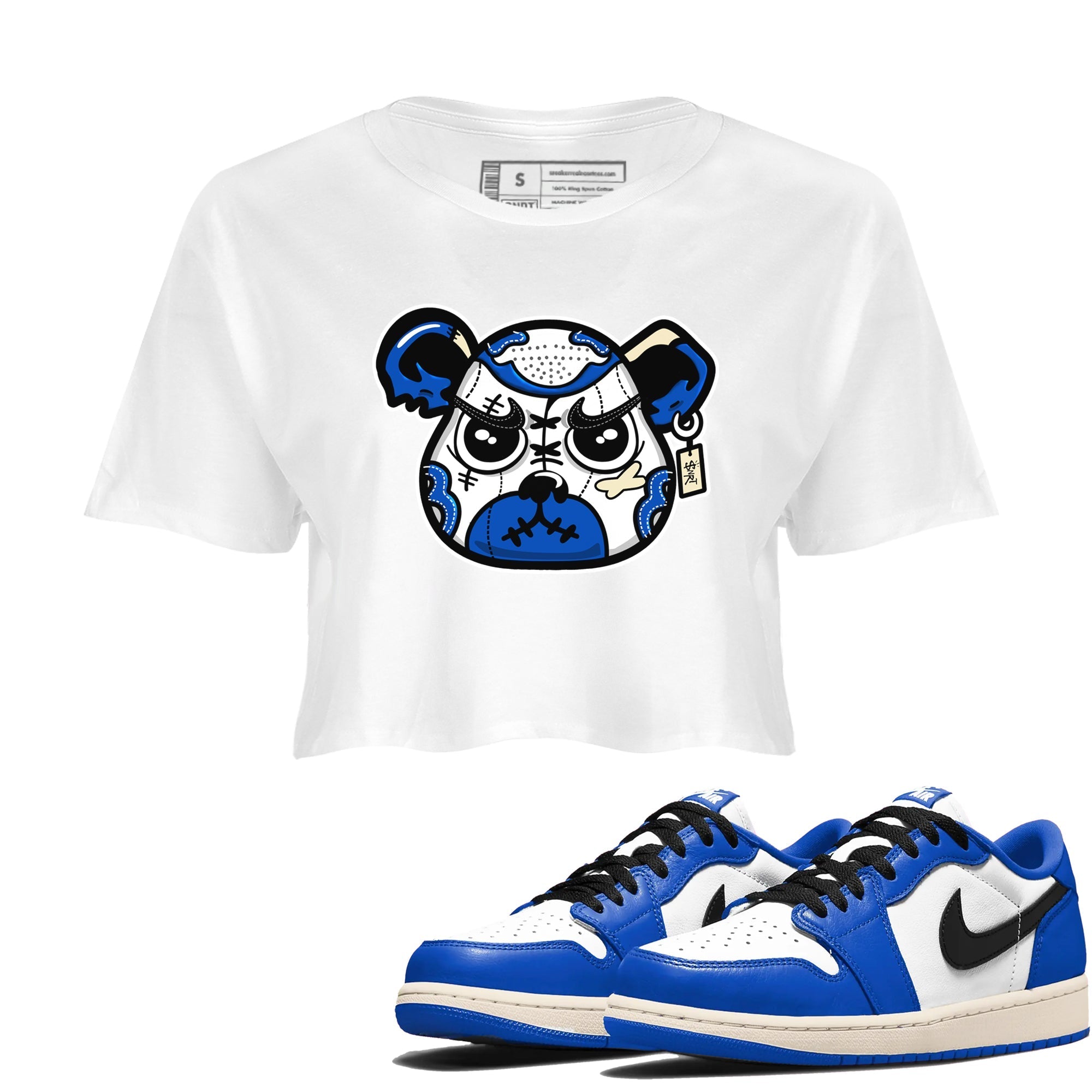 snkmatch Bear Face snkmatch Women's Top - Air Jordan 1 Game Royal