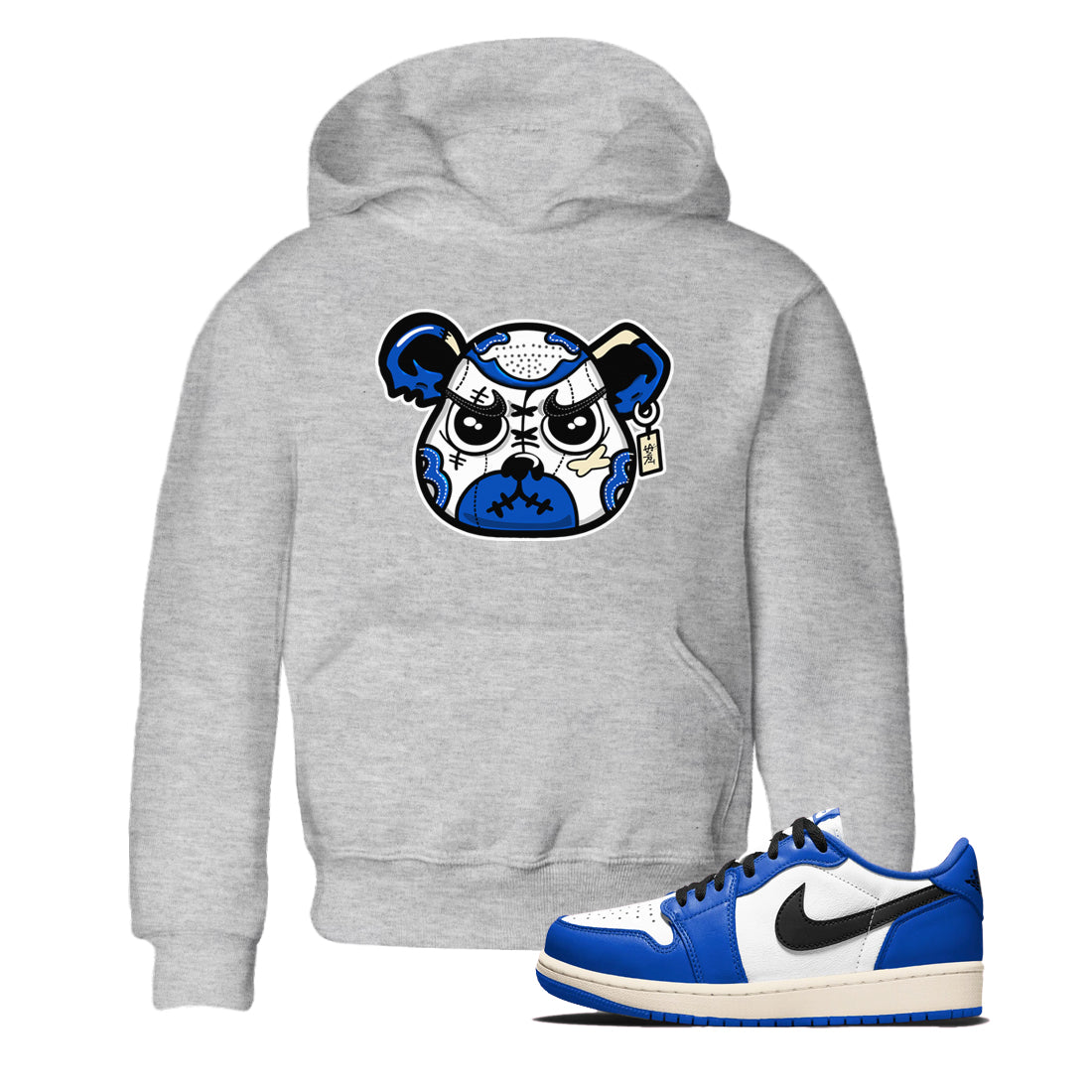 snkmatch Bear Face snkmatch Tees Kids - Air Jordan 1 Game Royal