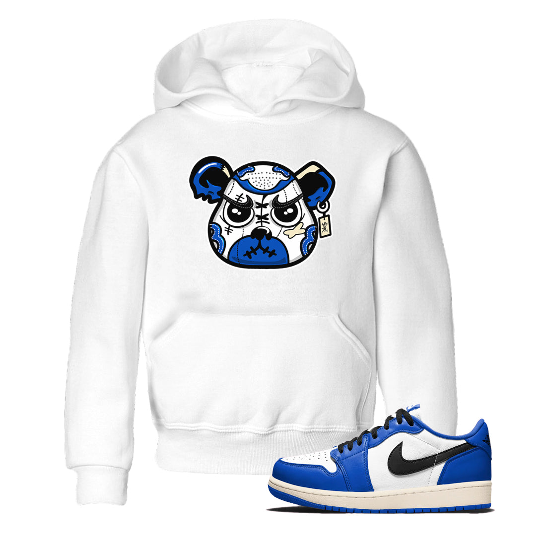 snkmatch Bear Face snkmatch Tees Kids - Air Jordan 1 Game Royal