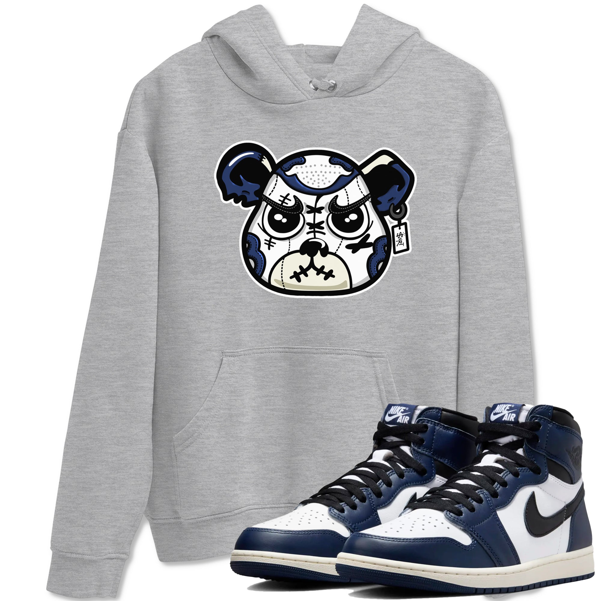 snkmatch Bear Face snkmatch Tees - Air Jordan 1 Midnight Navy