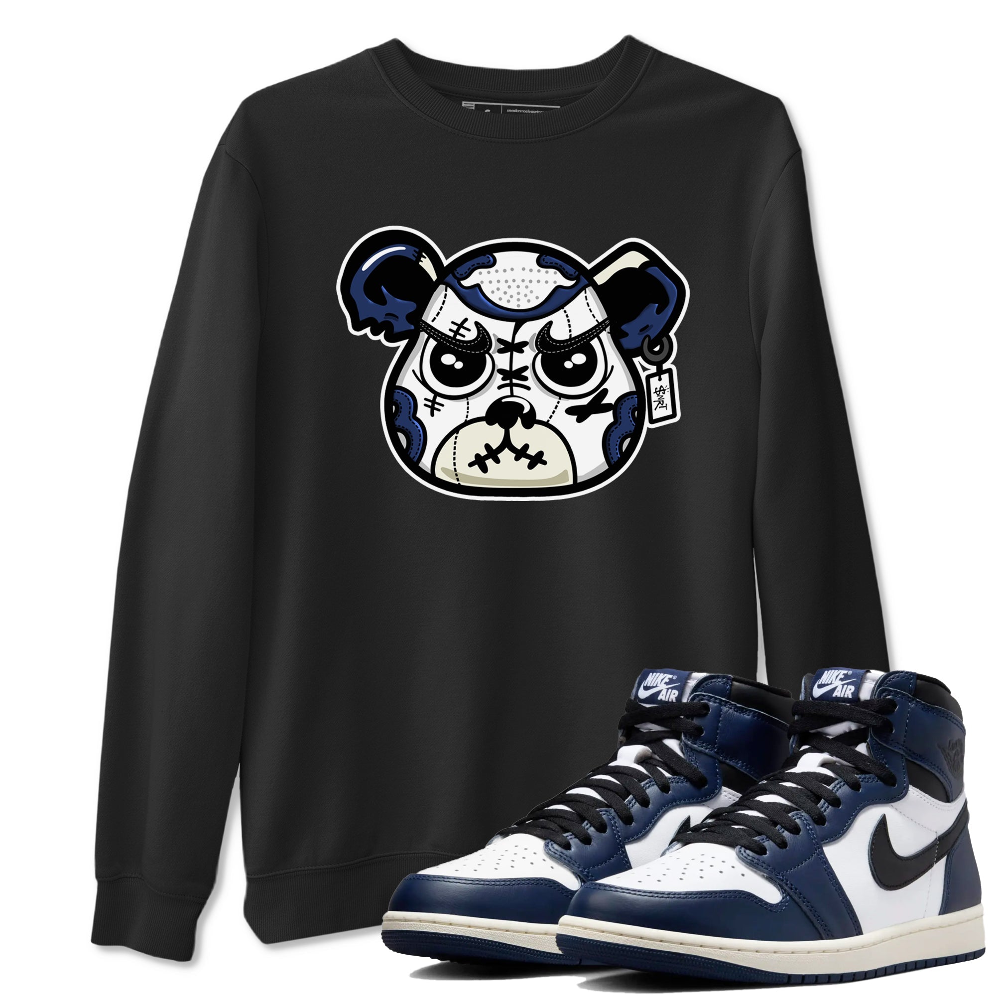 snkmatch Bear Face snkmatch Tees - Air Jordan 1 Midnight Navy