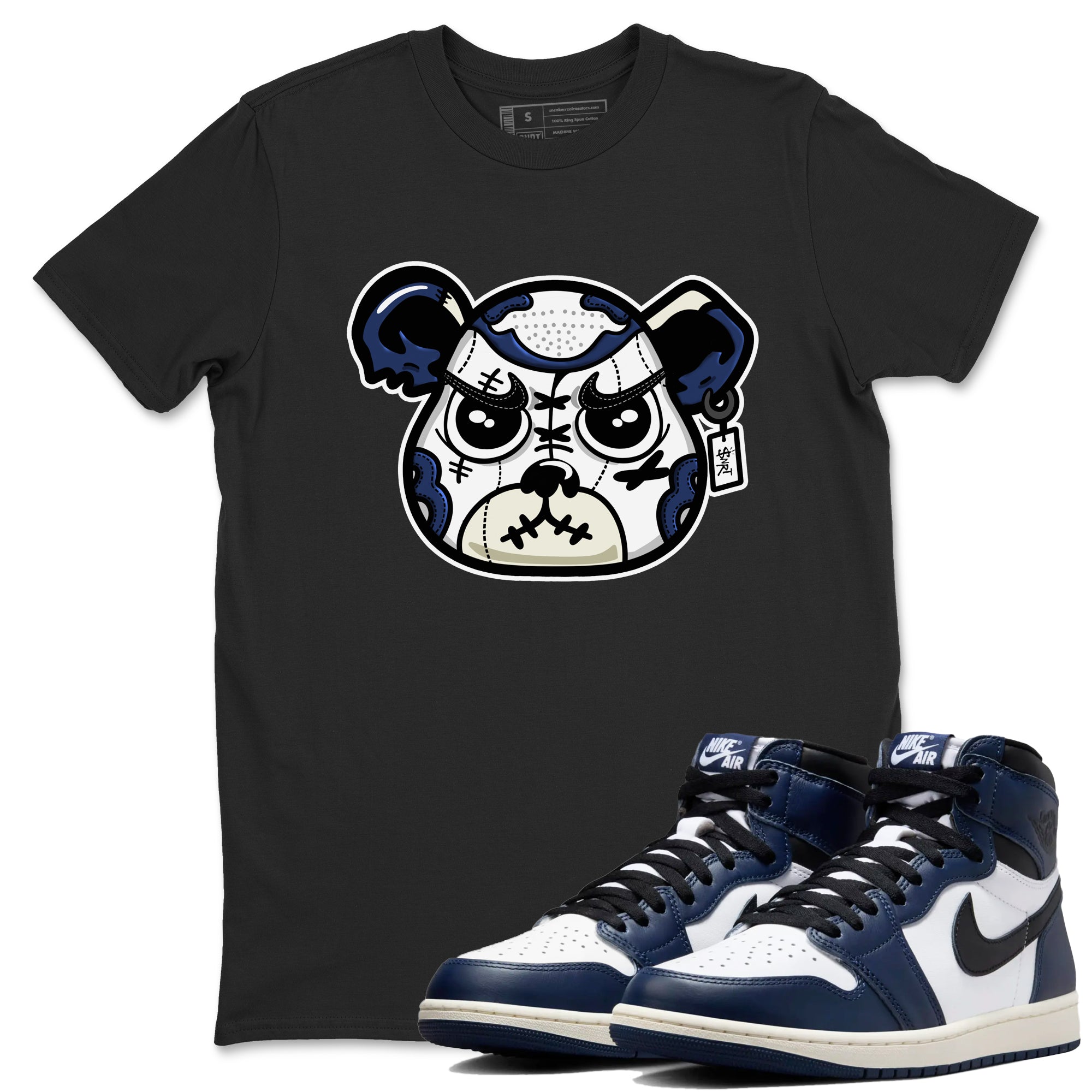 snkmatch Bear Face snkmatch Tees - Air Jordan 1 Midnight Navy