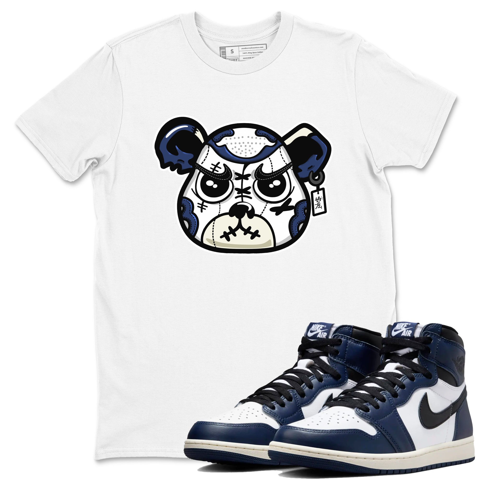 snkmatch Bear Face snkmatch Tees - Air Jordan 1 Midnight Navy