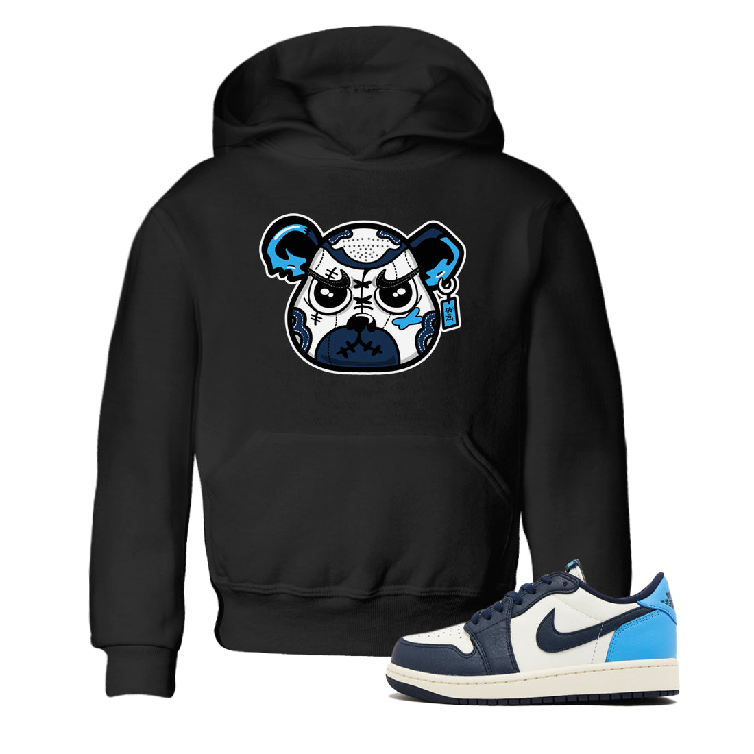 snkmatch Bear Face snkmatch Tees Kids - Air Jordan 1 Obsidian