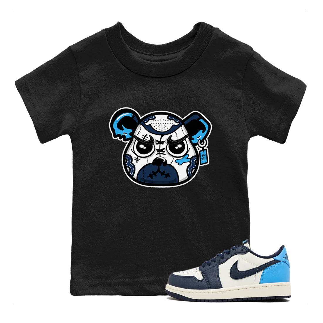 snkmatch Bear Face snkmatch Tees Kids - Air Jordan 1 Obsidian
