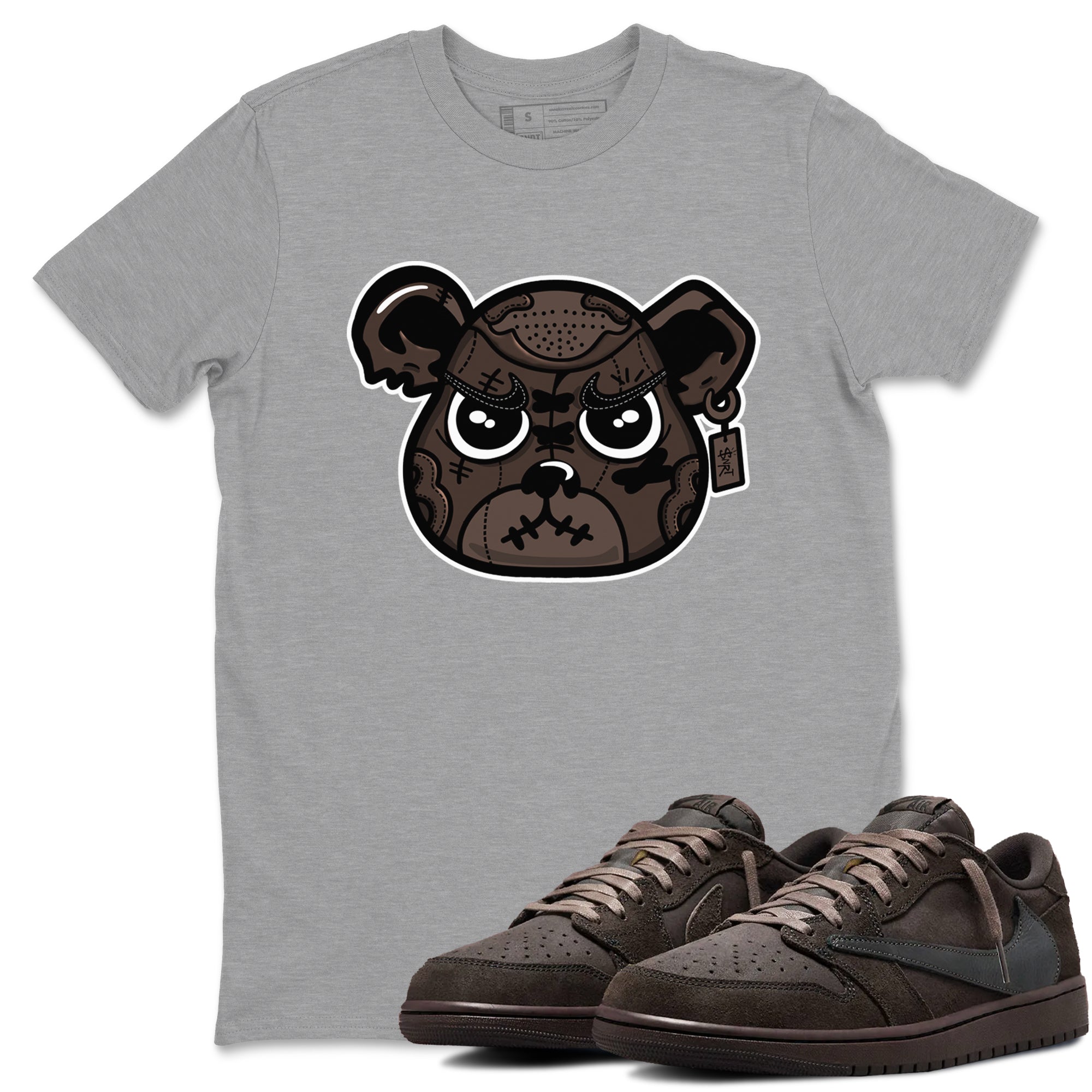 snkmatch Bear Face snkmatch Tees - Air Jordan 1 Travis Scott Velvet Brown