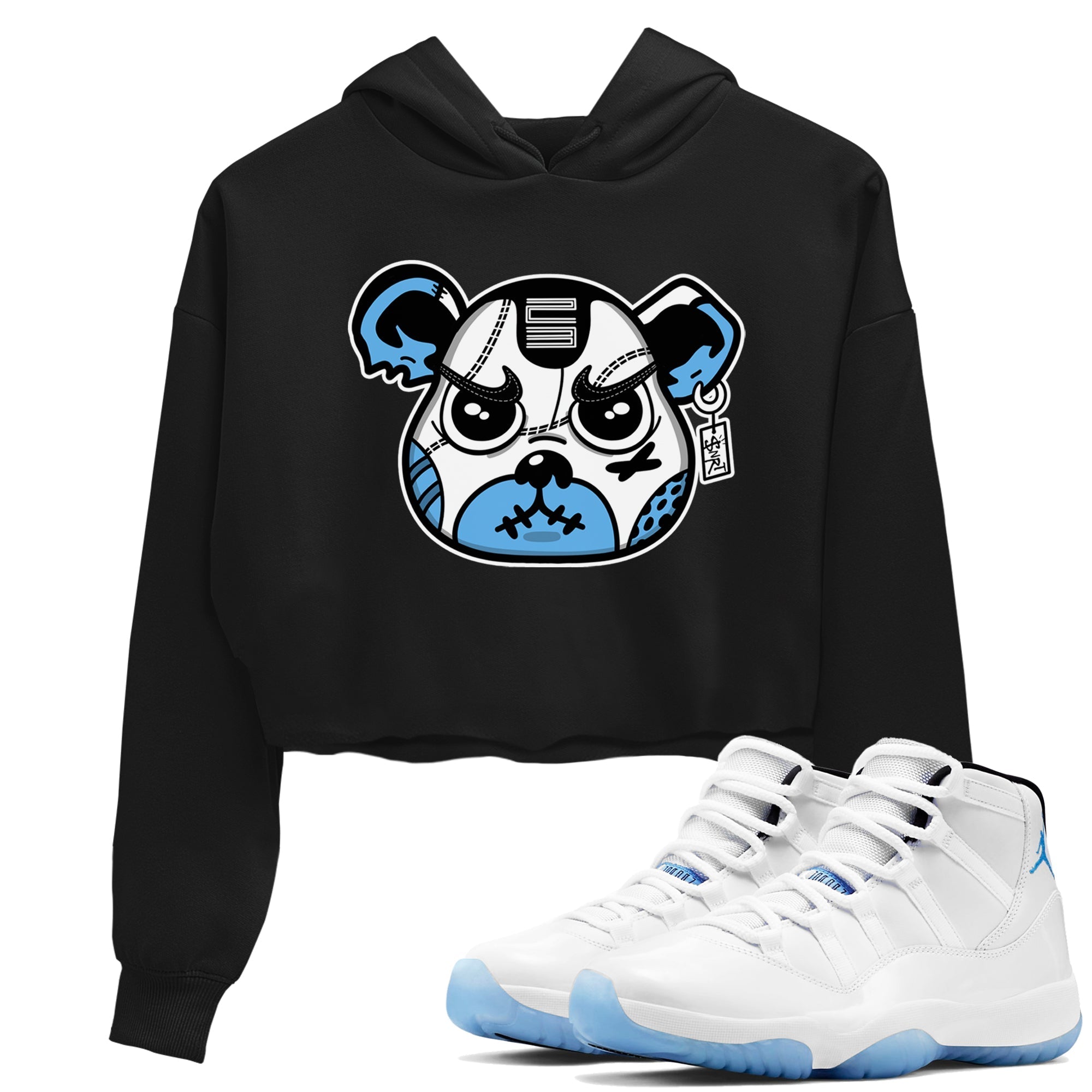 snkmatch Bear Face snkmatch Women's Top - Air Jordan 11 Legend Blue
