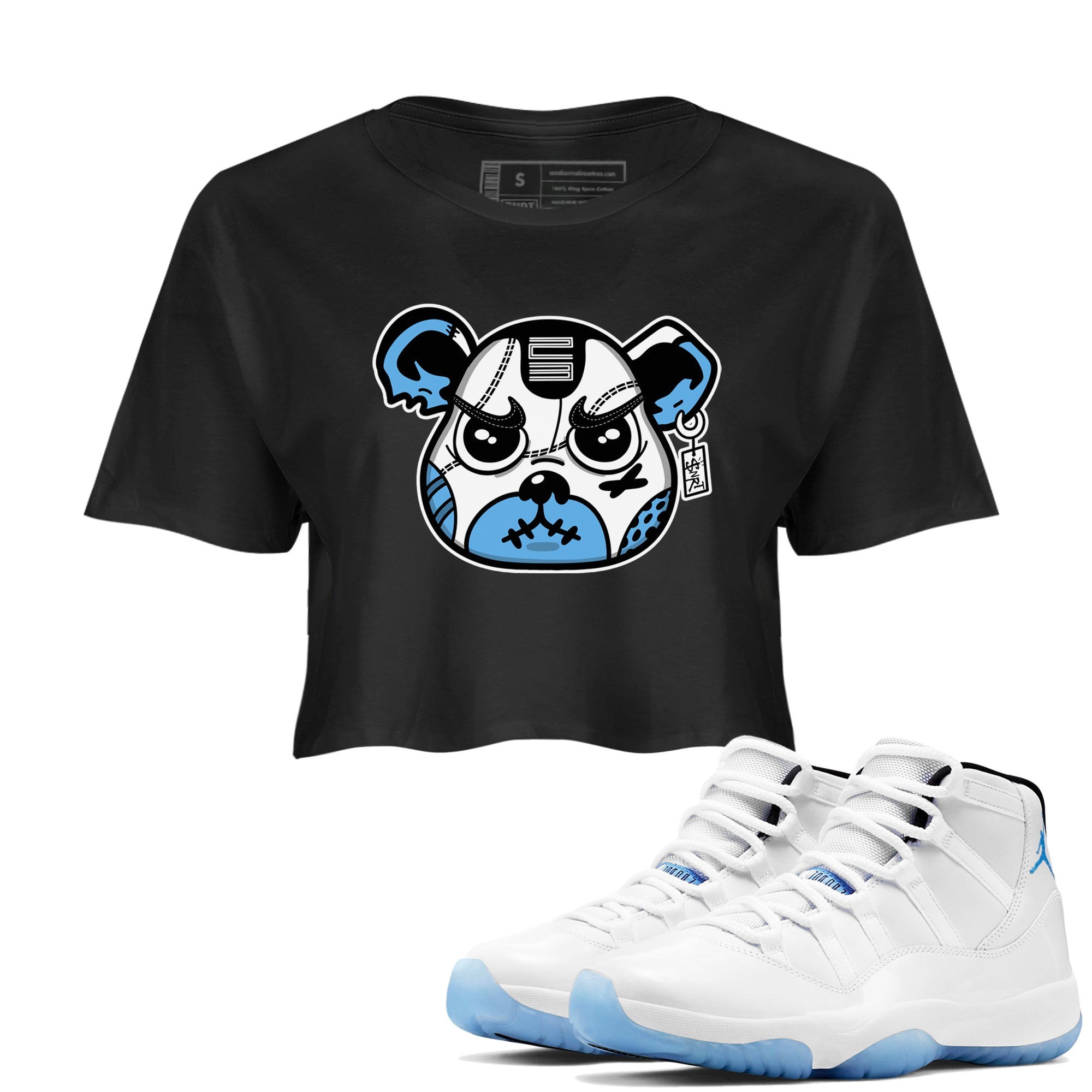 snkmatch Bear Face snkmatch Women's Top - Air Jordan 11 Legend Blue