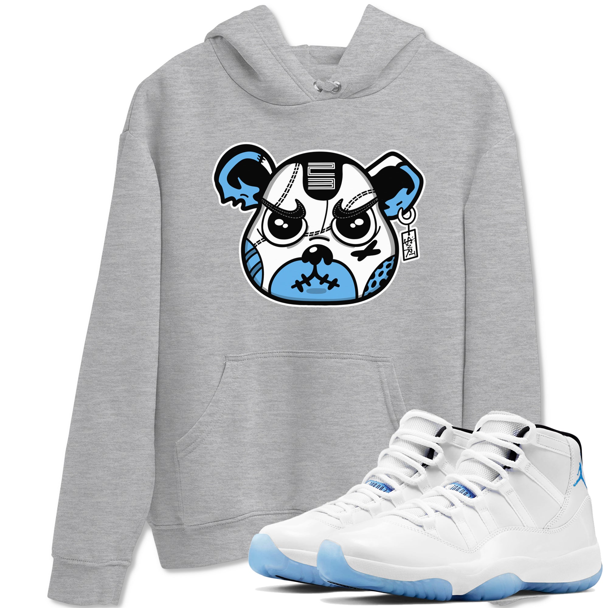 snkmatch Bear Face snkmatch Tees - Air Jordan 11 Legend Blue