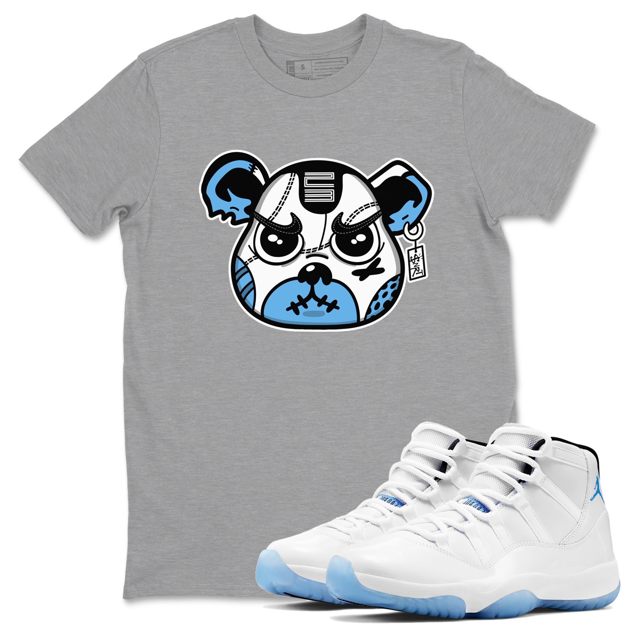 snkmatch Bear Face snkmatch Tees - Air Jordan 11 Legend Blue