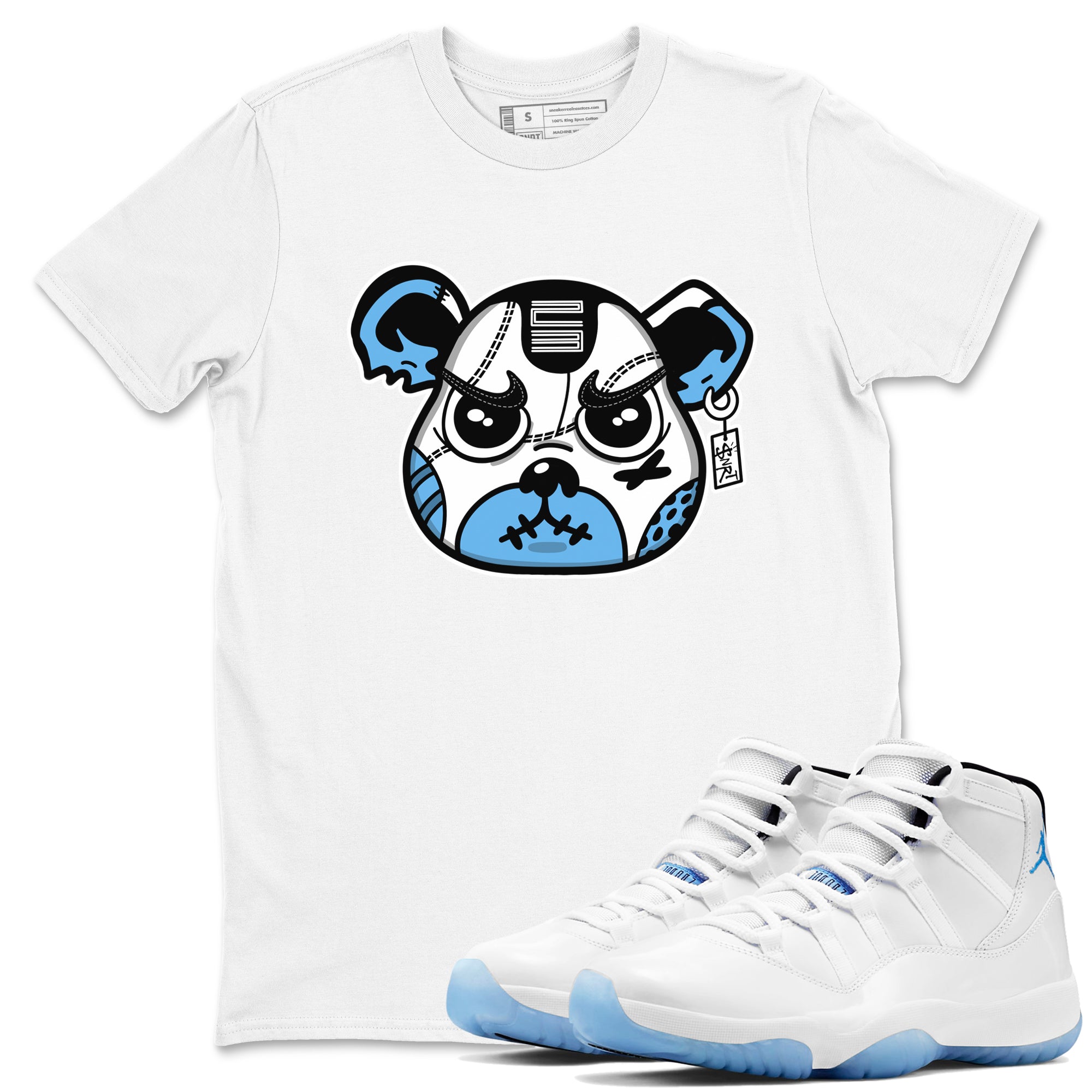 snkmatch Bear Face snkmatch Tees - Air Jordan 11 Legend Blue