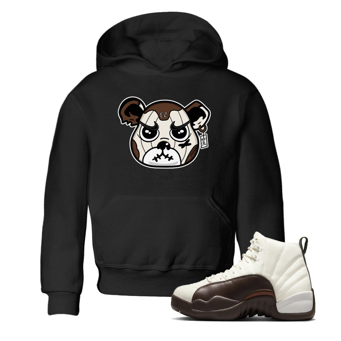 snkmatch Bear Face snkmatch Tees Kids - Air Jordan 12 Baroque Brown