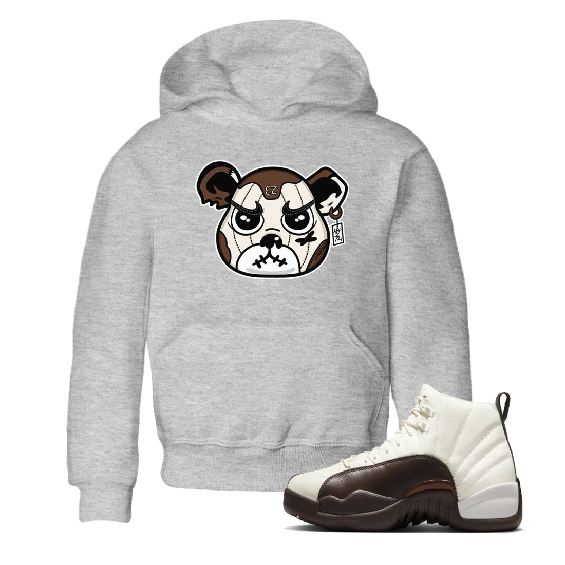 snkmatch Bear Face snkmatch Tees Kids - Air Jordan 12 Baroque Brown