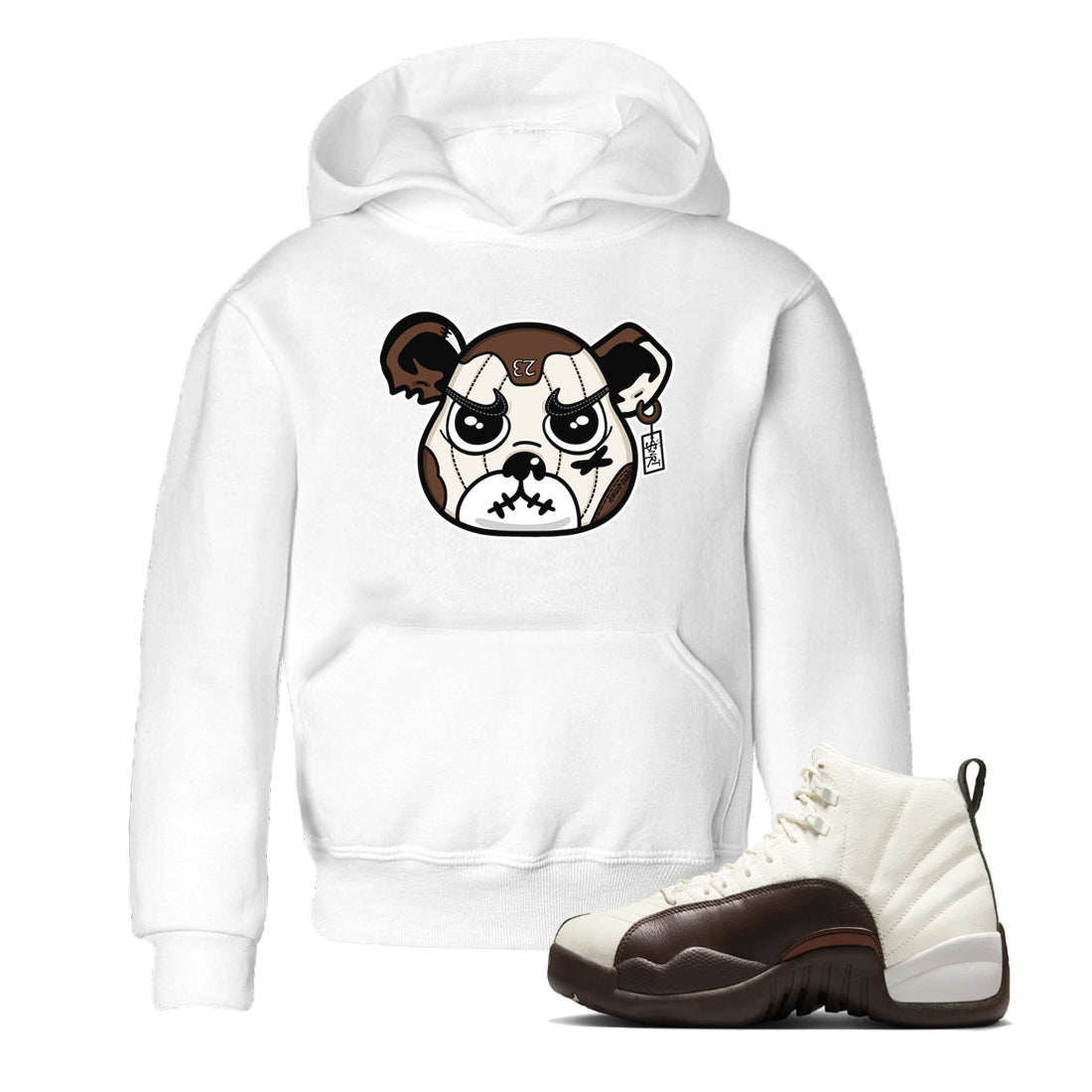 snkmatch Bear Face snkmatch Tees Kids - Air Jordan 12 Baroque Brown