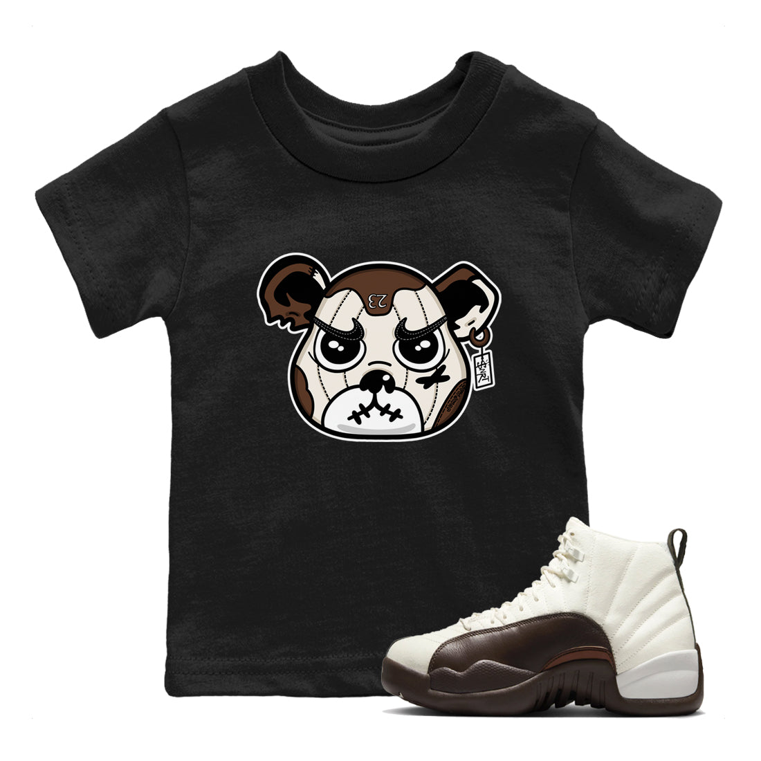snkmatch Bear Face snkmatch Tees Kids - Air Jordan 12 Baroque Brown