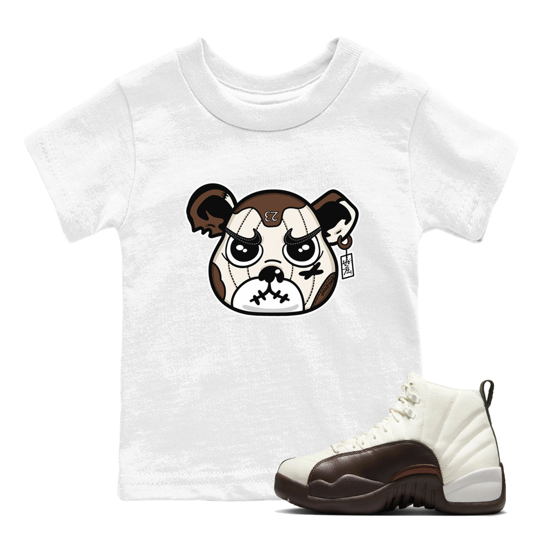 snkmatch Bear Face snkmatch Tees Kids - Air Jordan 12 Baroque Brown