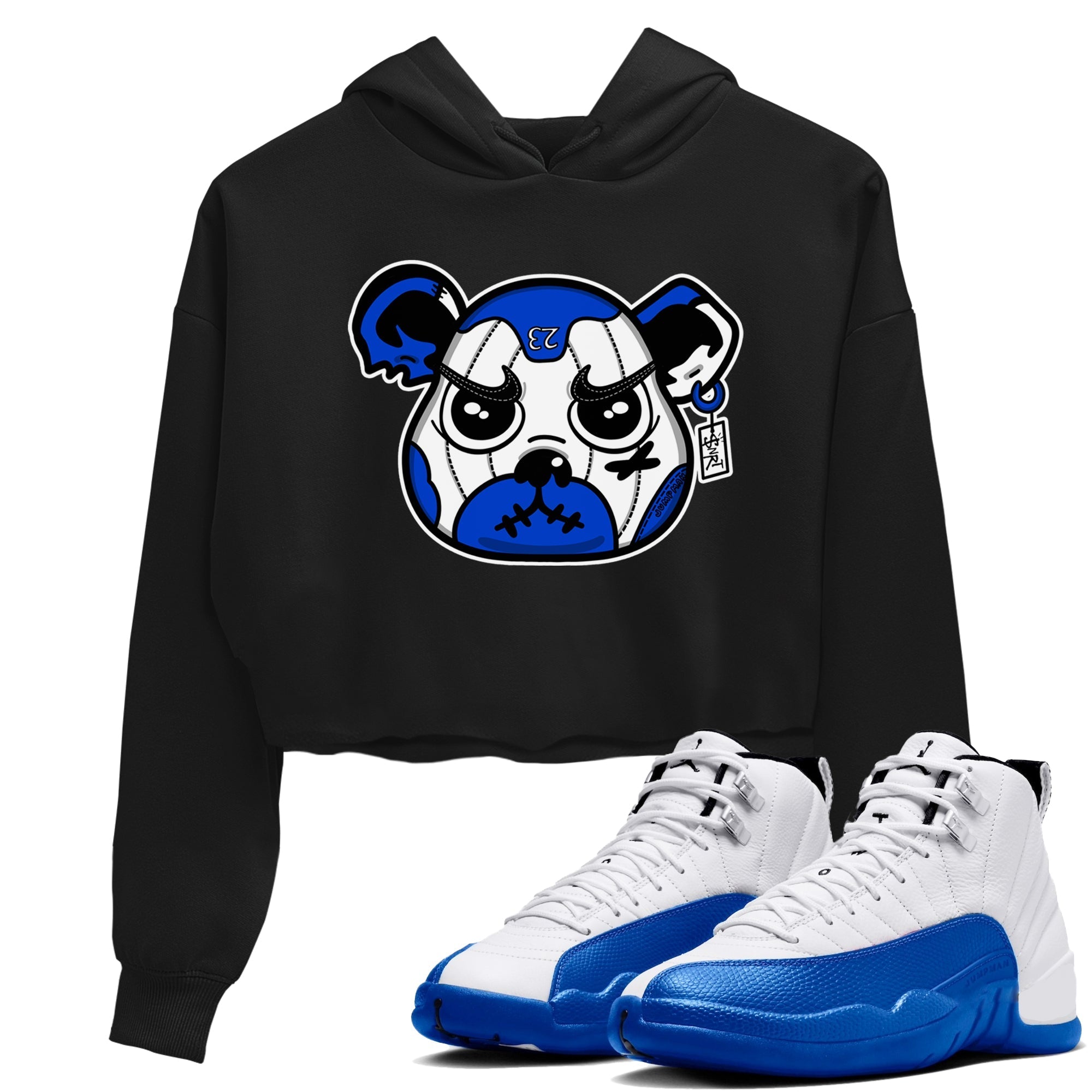 snkmatch Bear Face snkmatch Women's Top - Air Jordan 12 Blueberry