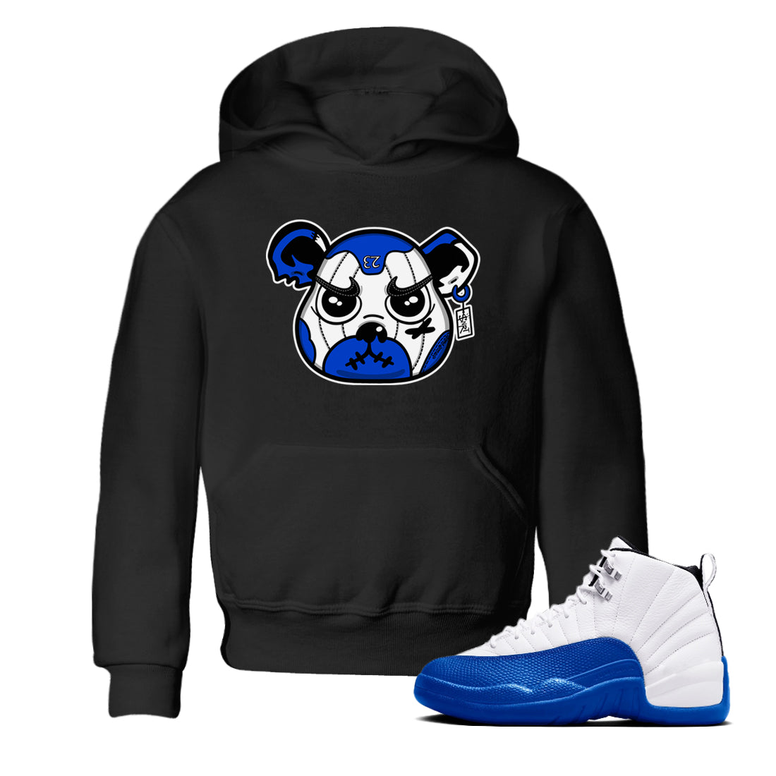 snkmatch Bear Face snkmatch Tees Kids - Air Jordan 12 Blueberry