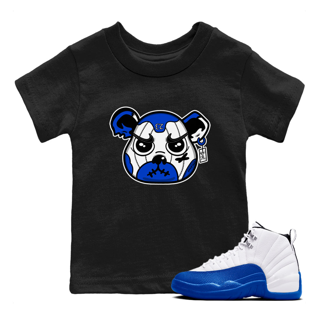 snkmatch Bear Face snkmatch Tees Kids - Air Jordan 12 Blueberry
