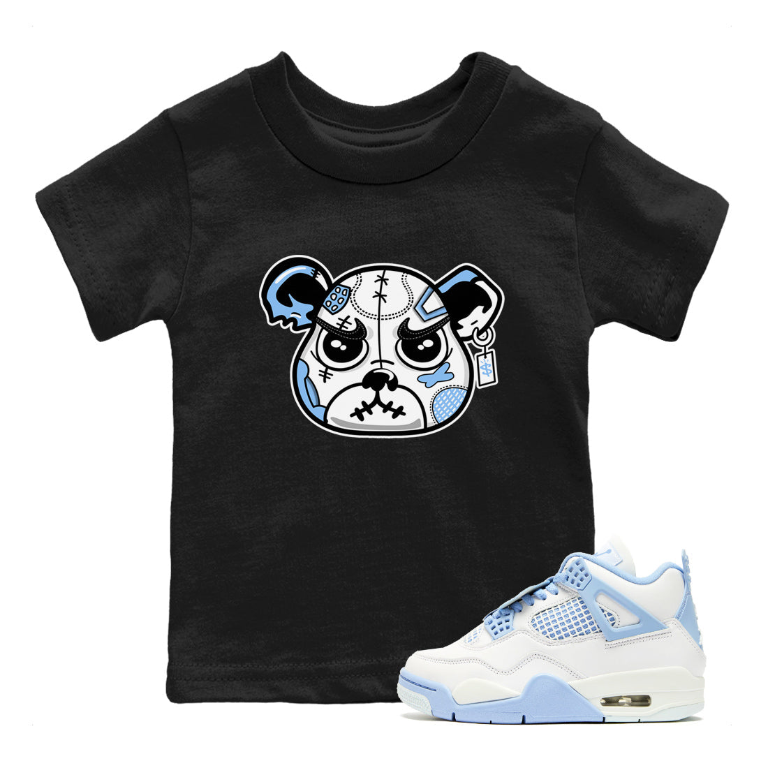 snkmatch Bear Face snkmatch Tees Kids - Air Jordan 4 Aluminum