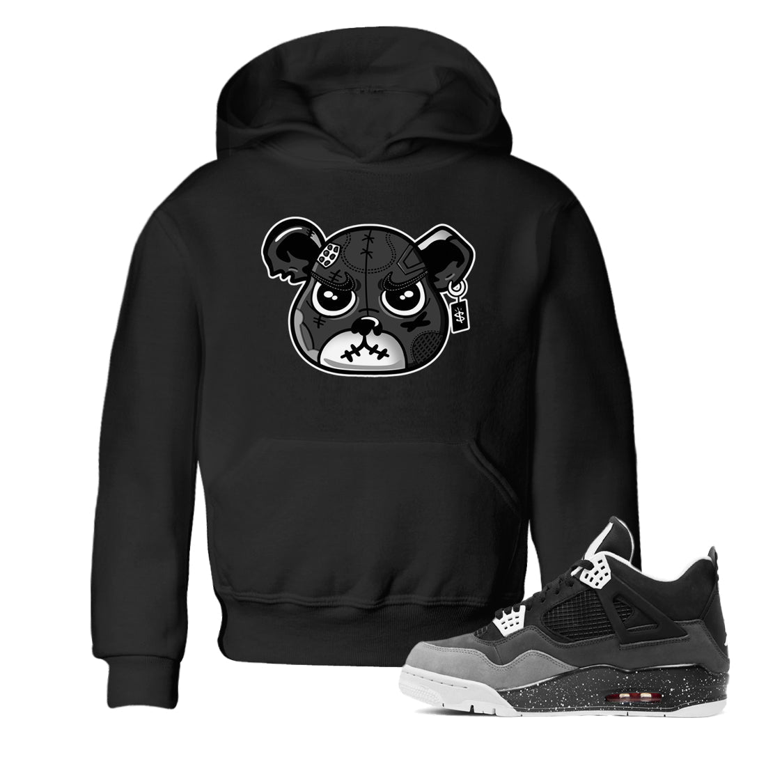 snkmatch Bear Face snkmatch Tees Kids - Air Jordan 4 Fear