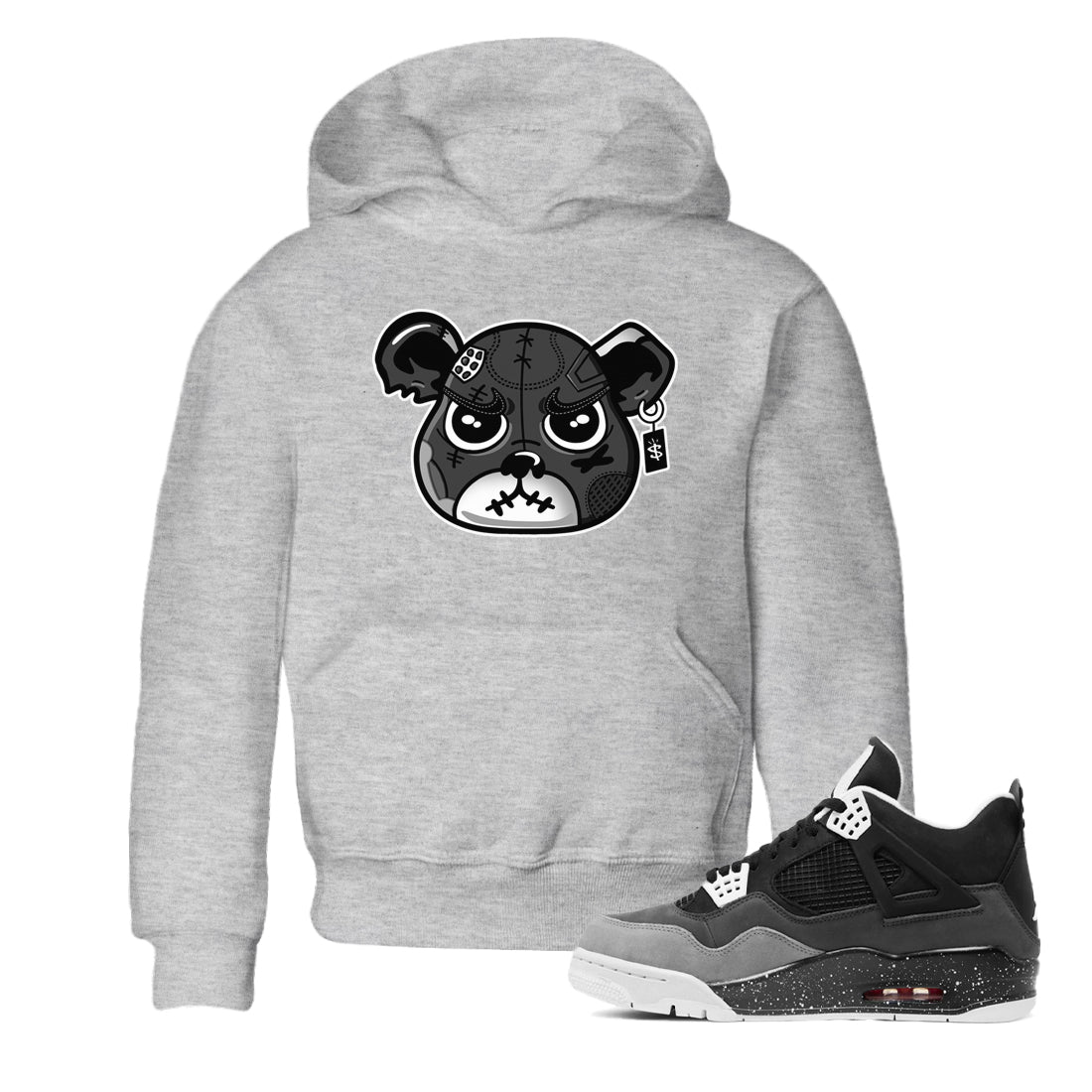 snkmatch Bear Face snkmatch Tees Kids - Air Jordan 4 Fear