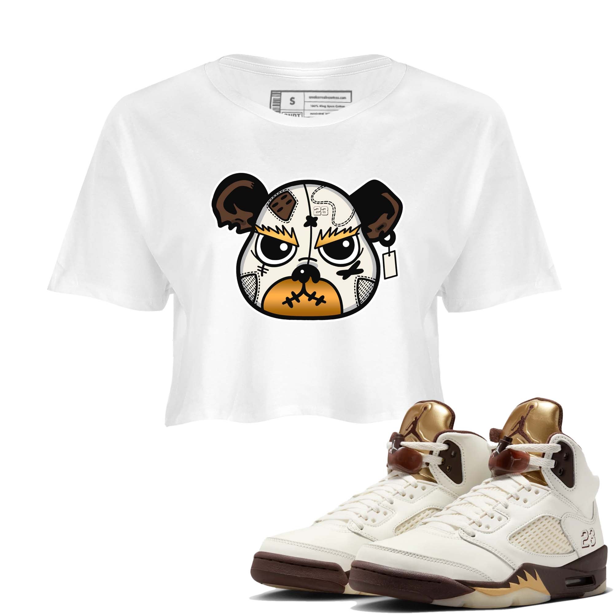 snkmatch Bear Face snkmatch Women's Top - Air Jordan 5 Golden Ticket