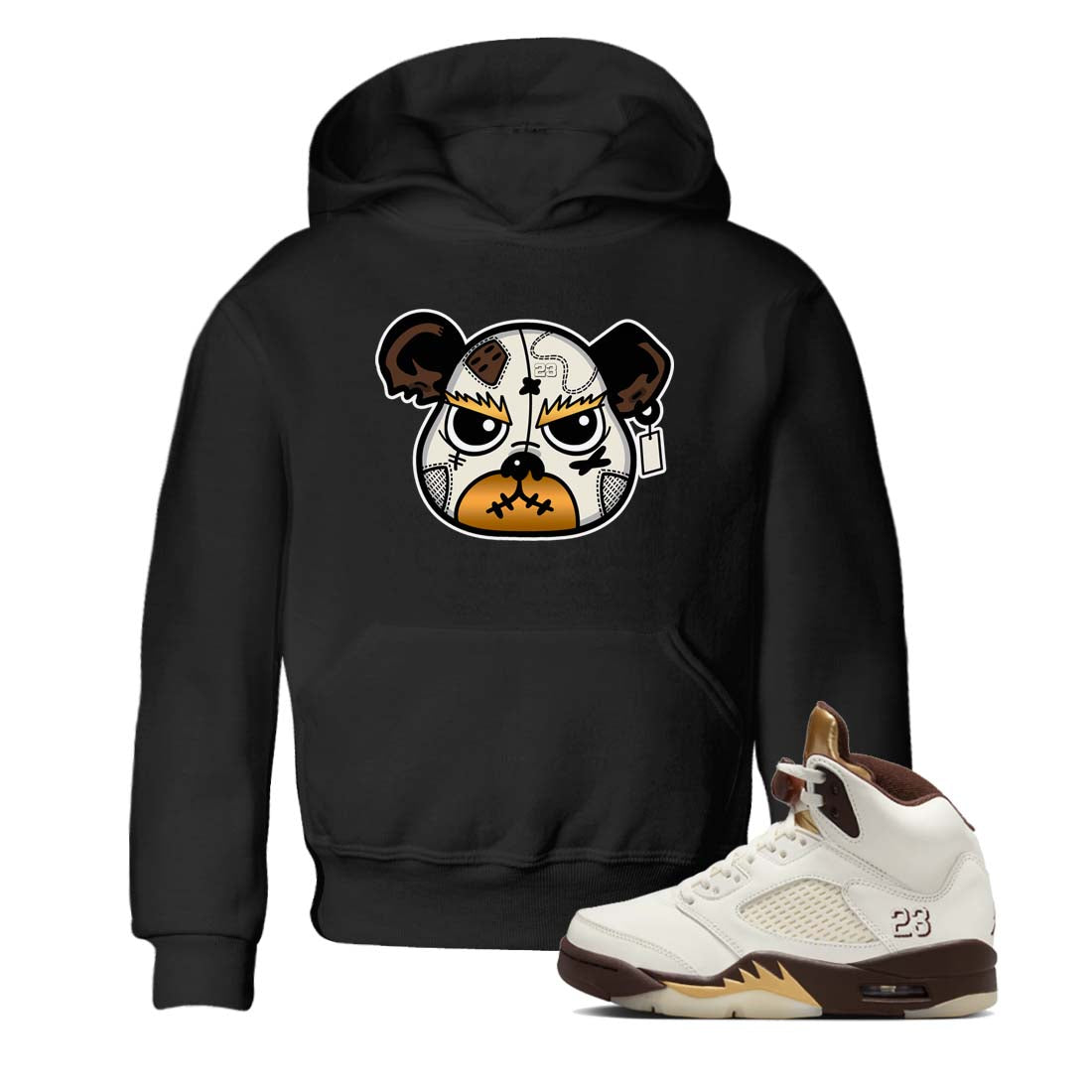 snkmatch Bear Face snkmatch Tees Kids - Air Jordan 5 Golden Ticket