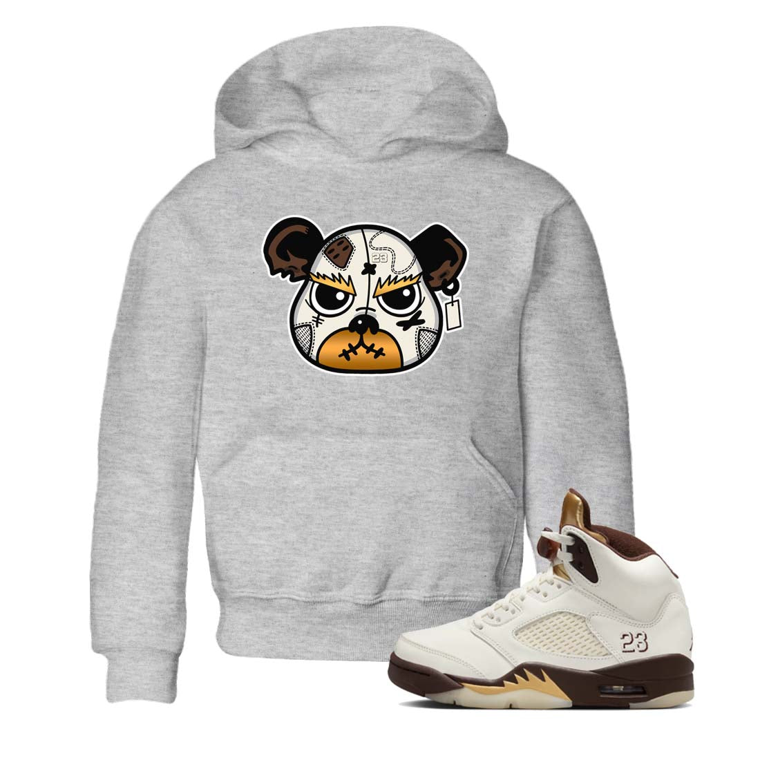 snkmatch Bear Face snkmatch Tees Kids - Air Jordan 5 Golden Ticket