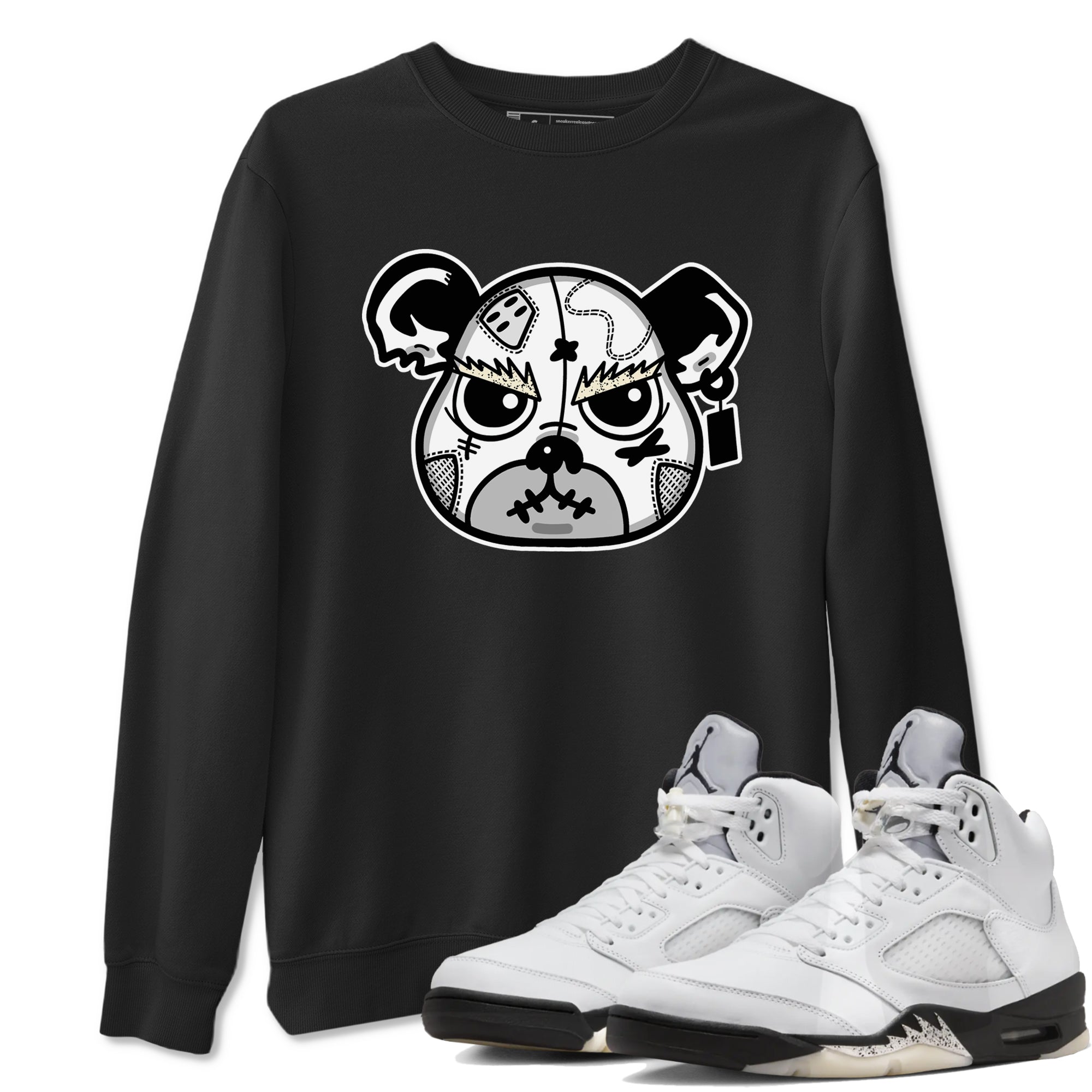 snkmatch Bear Face snkmatch Tees - Air Jordan 5 White Black