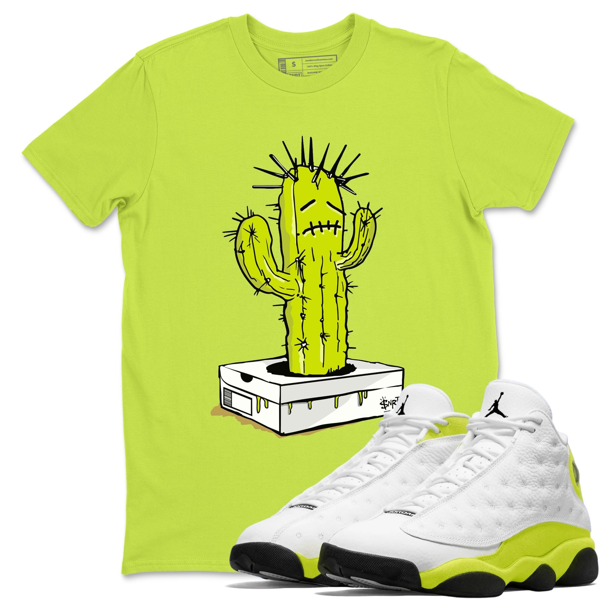 snkmatch Box Cactus snkmatch Tees - Air Jordan 13 Bright Cactus