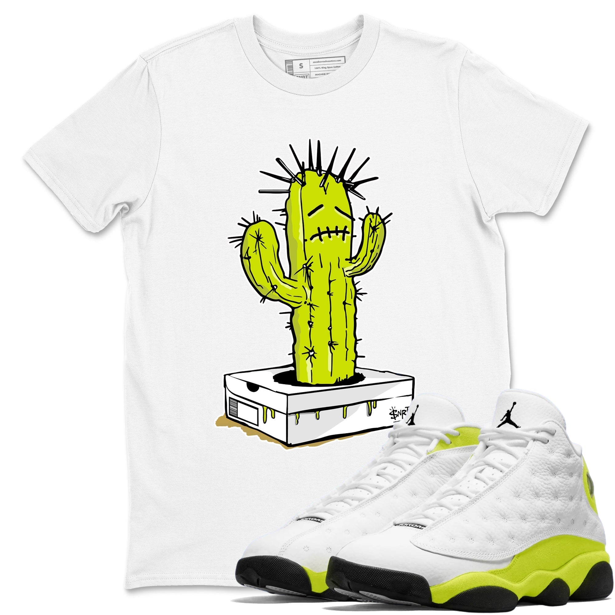 snkmatch Box Cactus snkmatch Tees - Air Jordan 13 Bright Cactus