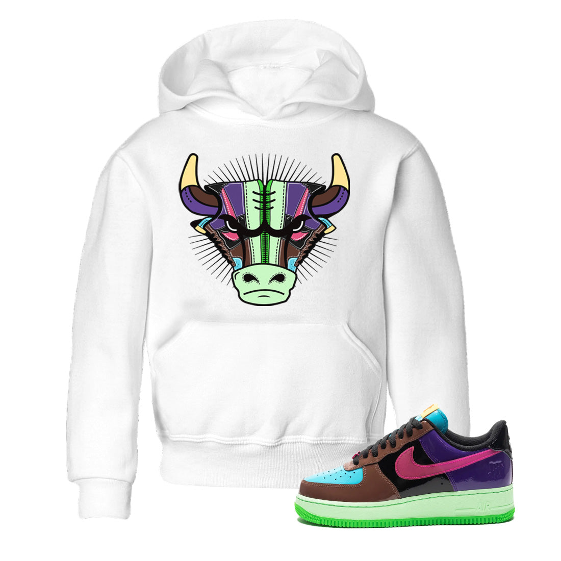 snkmatch Bull Head Kids Tops - Air Force 1 Undefeated Fauna Brown