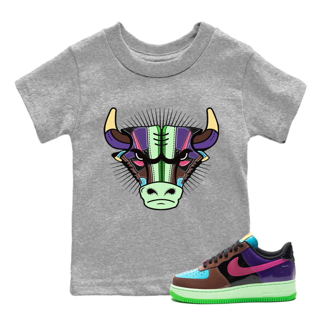 snkmatch Bull Head Kids Tops - Air Force 1 Undefeated Fauna Brown