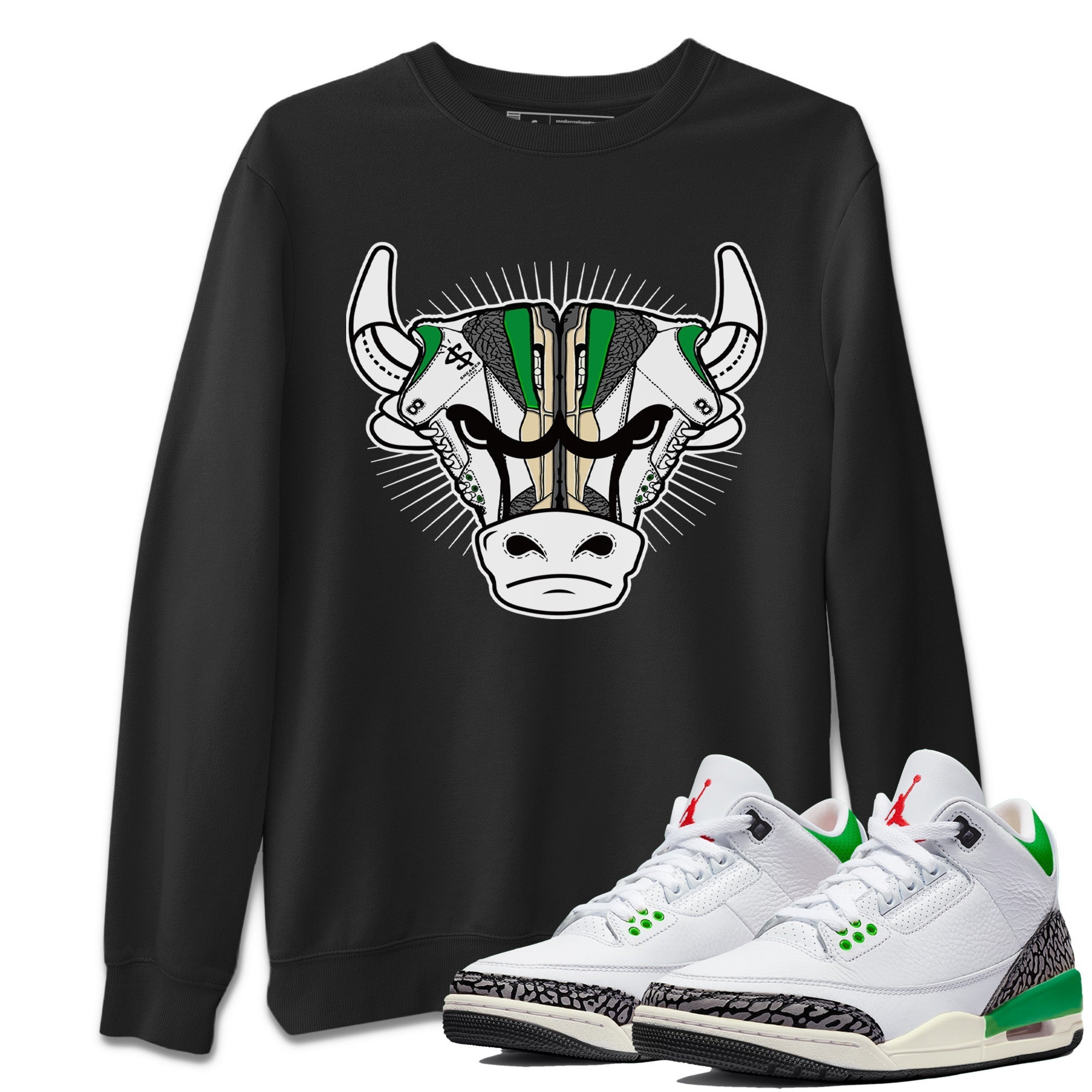 snkmatch Bull Head Unisex Tops - Air Jordan 3 Lucky Green