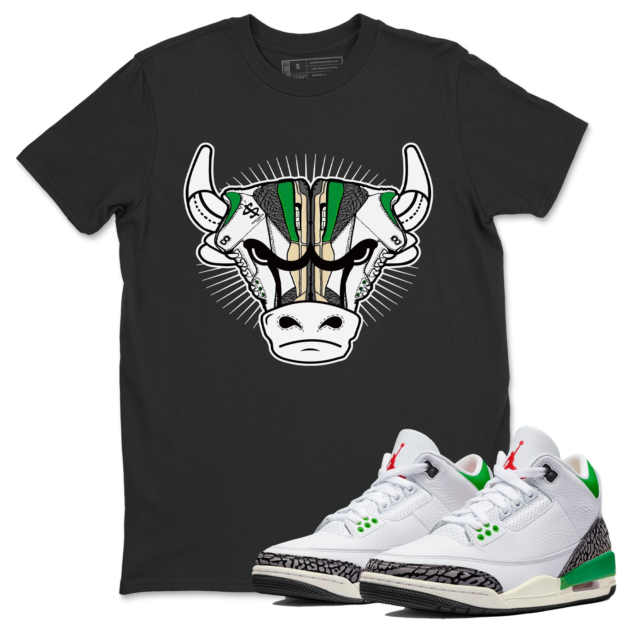 snkmatch Bull Head Unisex Tops - Air Jordan 3 Lucky Green
