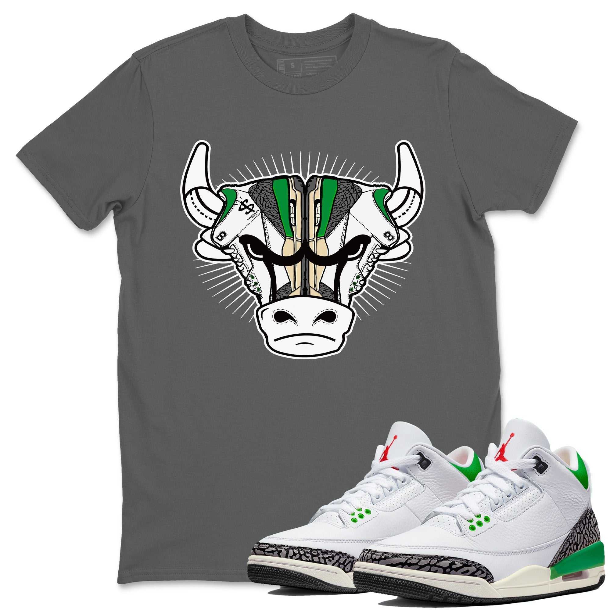 snkmatch Bull Head Unisex Tops - Air Jordan 3 Lucky Green