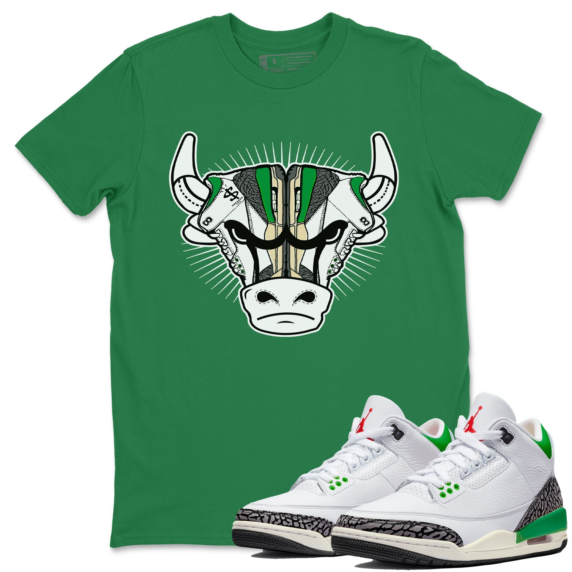 snkmatch Bull Head Unisex Tops - Air Jordan 3 Lucky Green