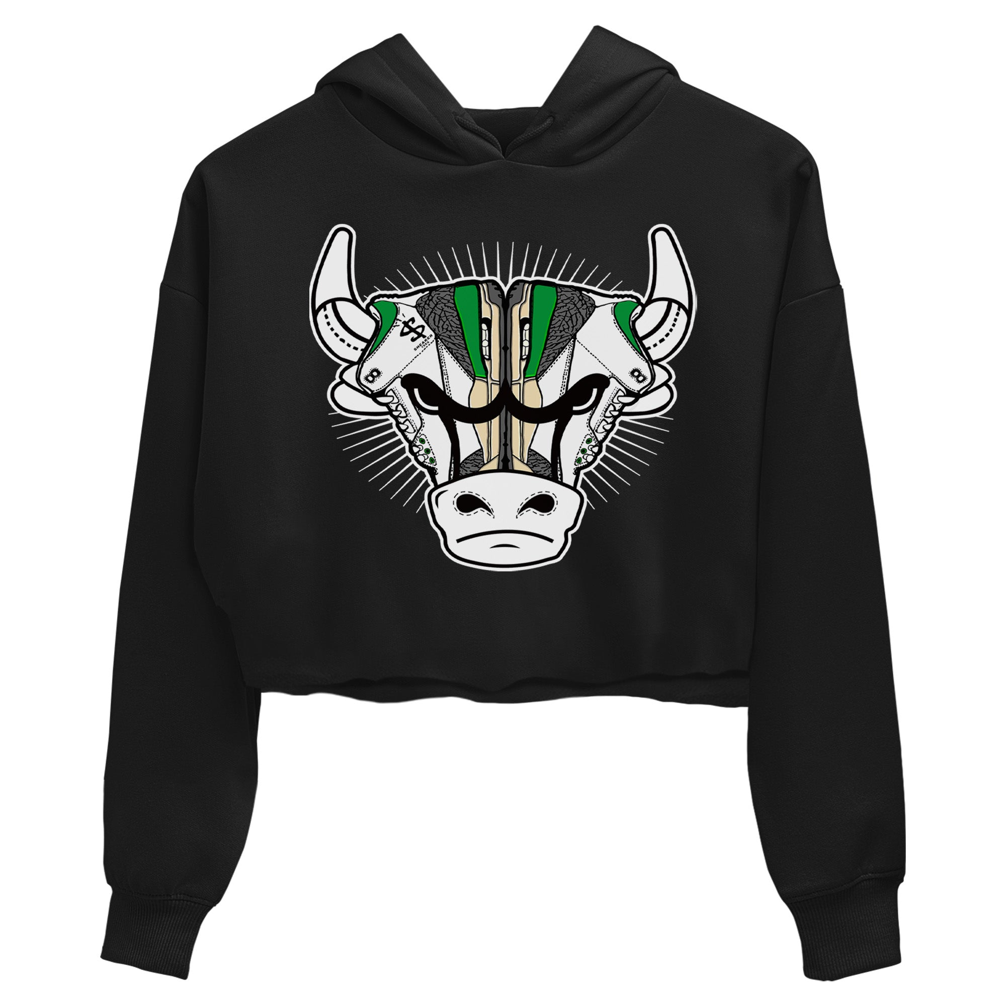 snkmatch Bull Head Women's Tops - Air Jordan 3 Lucky Green