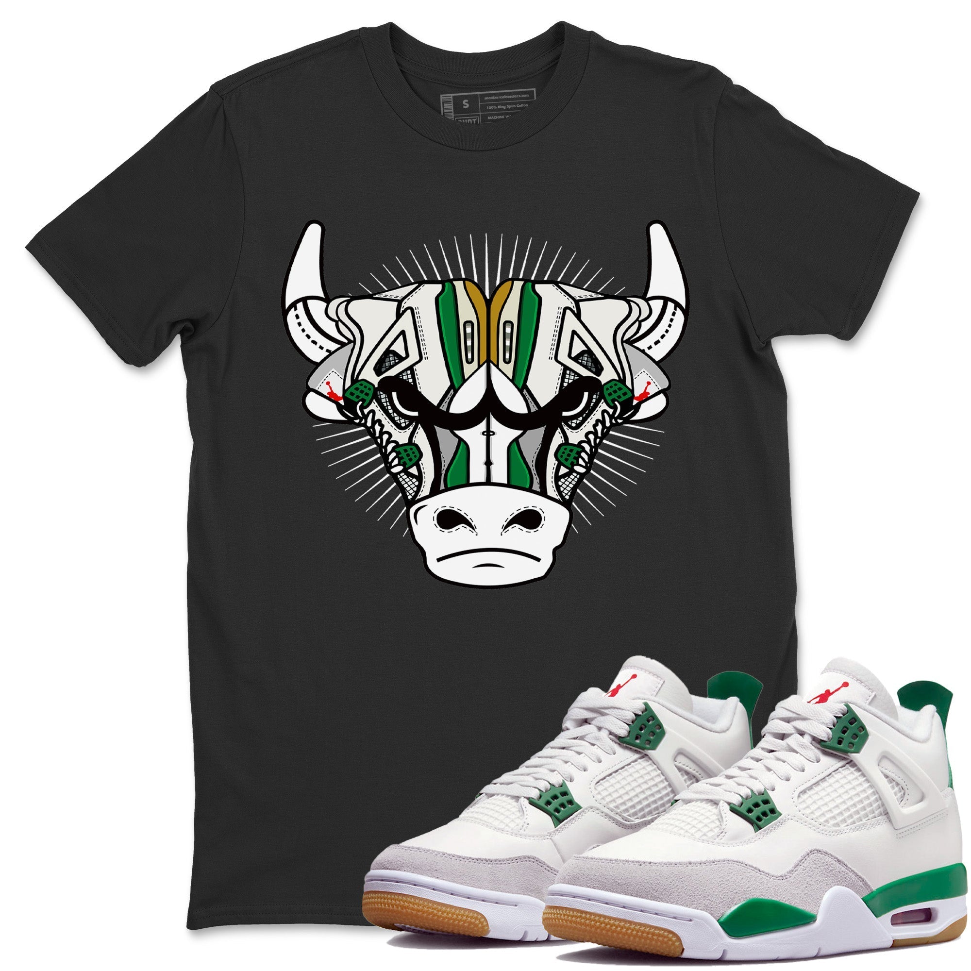 snkmatch Bull Head Unisex Tops - Air Jordan 4 Pine Green