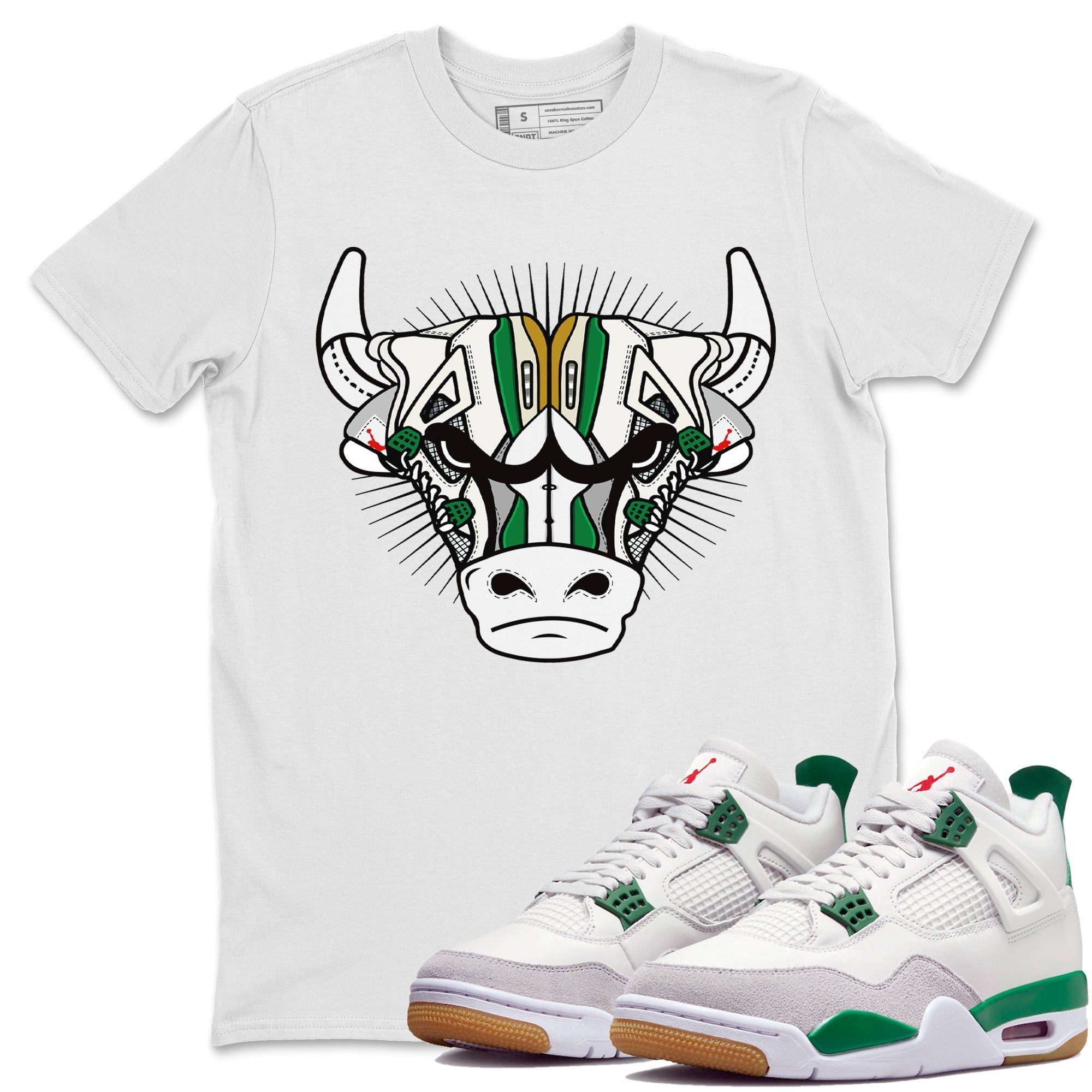 snkmatch Bull Head Unisex Tops - Air Jordan 4 Pine Green