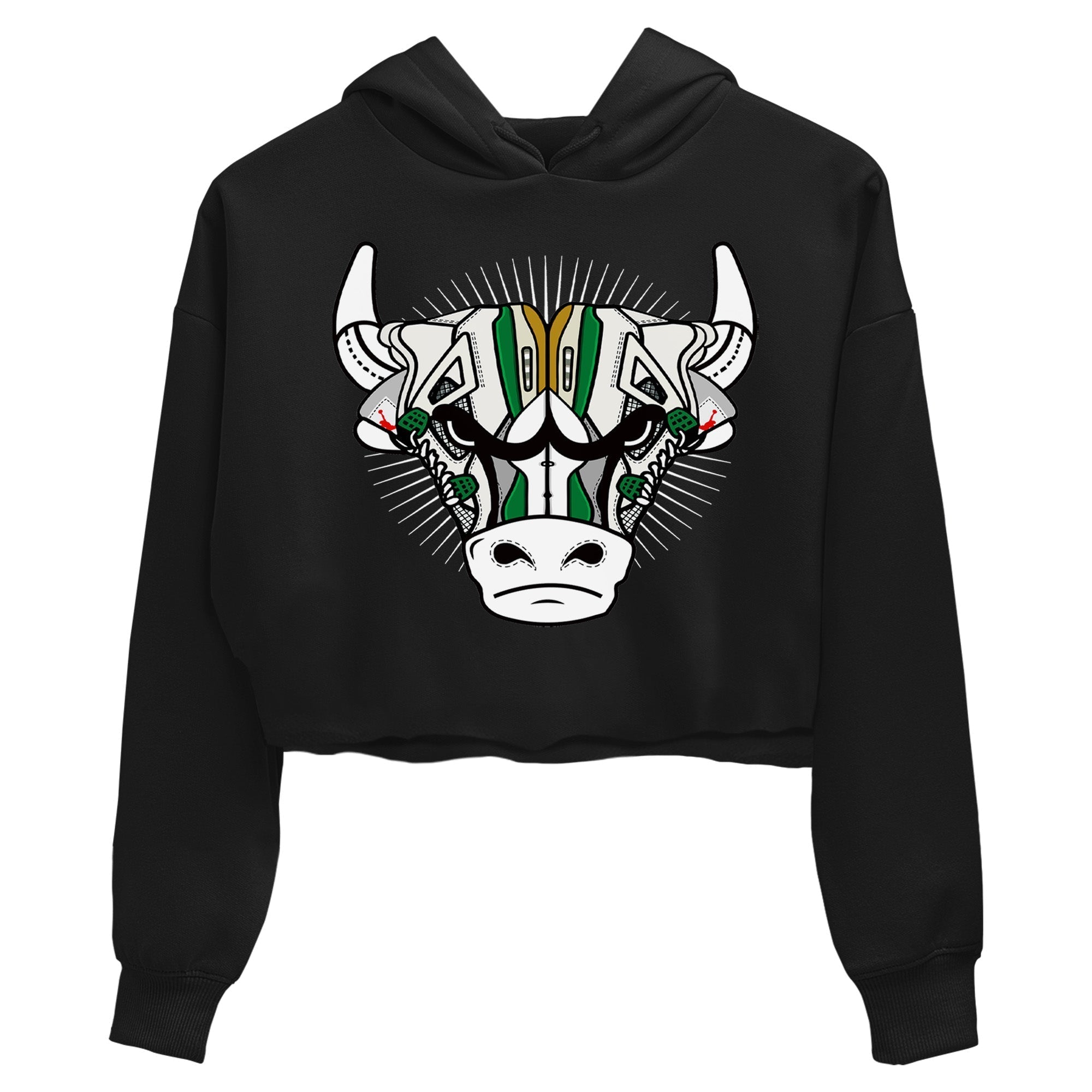 snkmatch Bull Head Women's Tops - Air Jordan 4 Pine Green SB