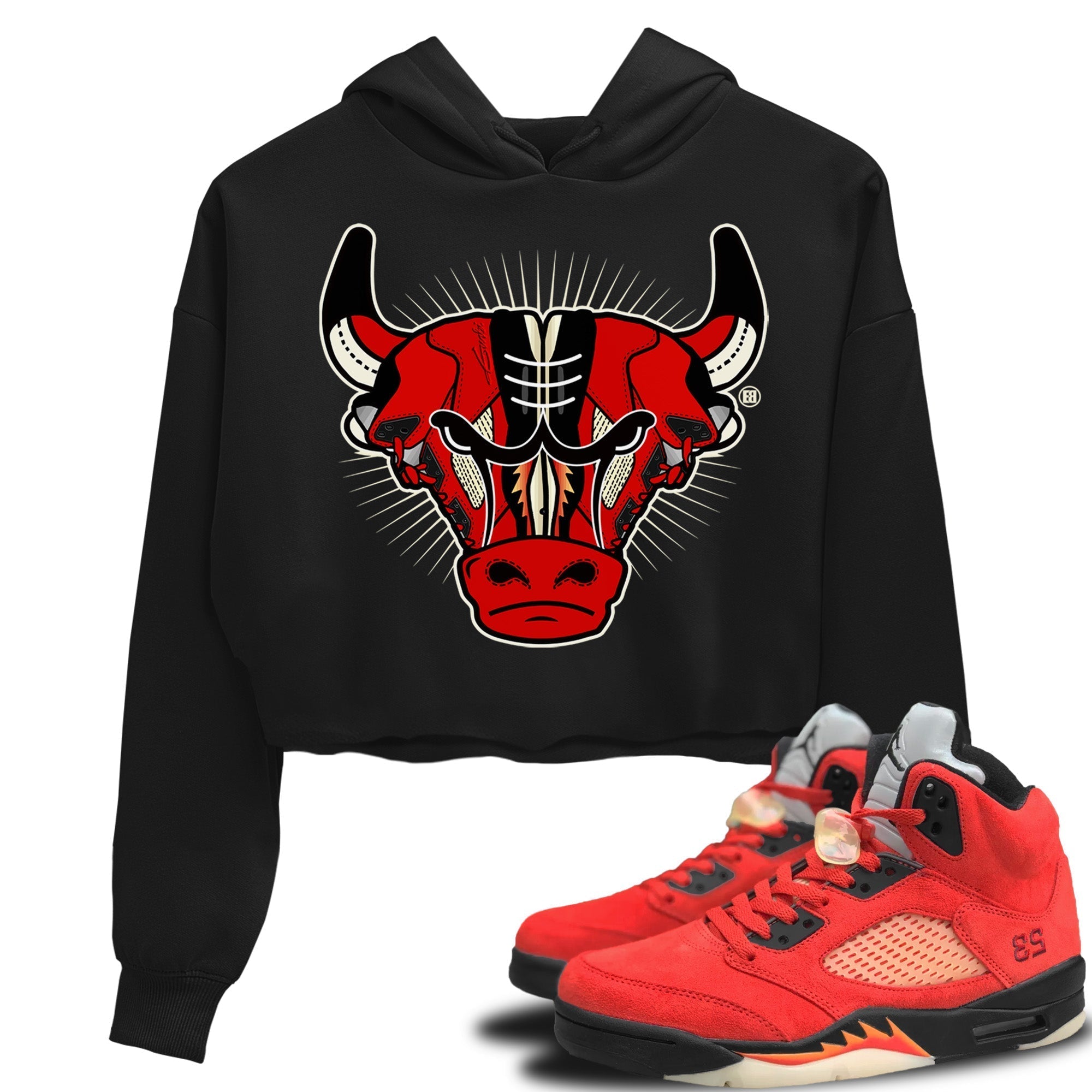 snkmatch Bull Head Women's Tops - Air Jordan 5 Mars For Her