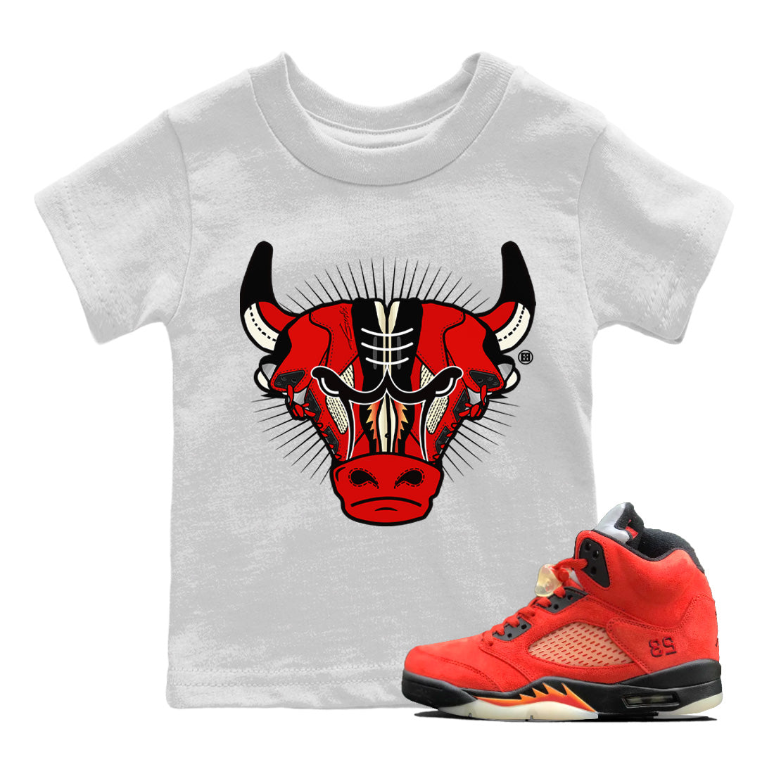 snkmatch Bull Head Kids Tops - Air Jordan 5 Mars For Her